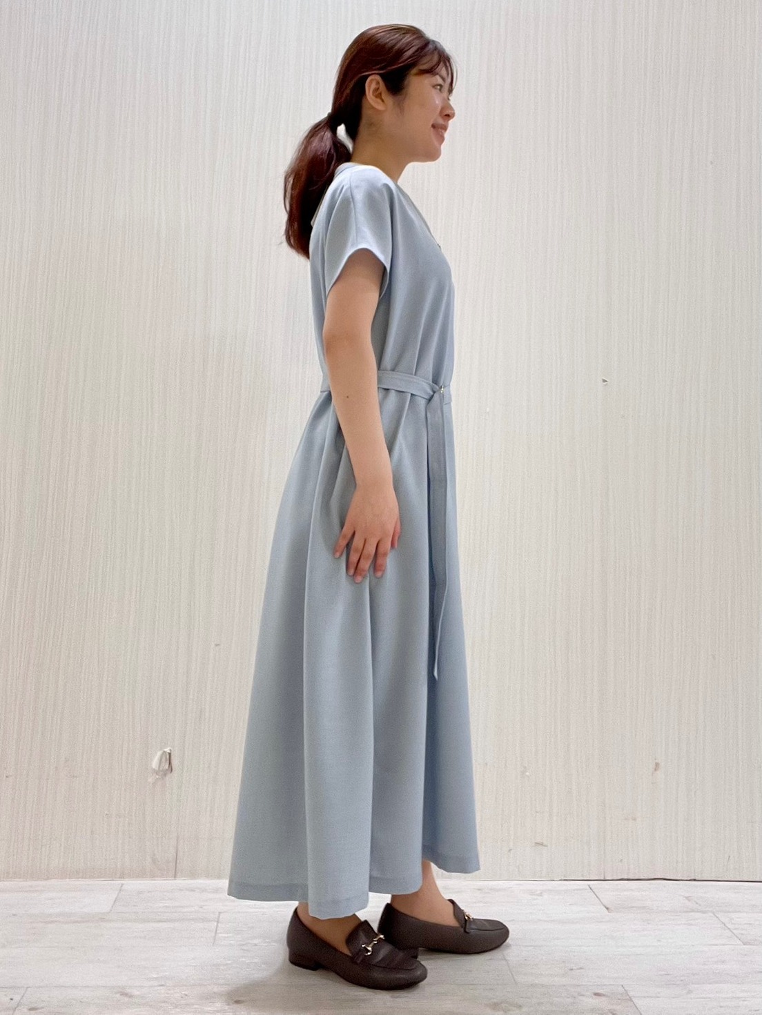Mさんの「UNTITLED｜【UV/接触冷感/遮熱/通気性】スラブバンドカラーワンピース」を使ったコーディネート