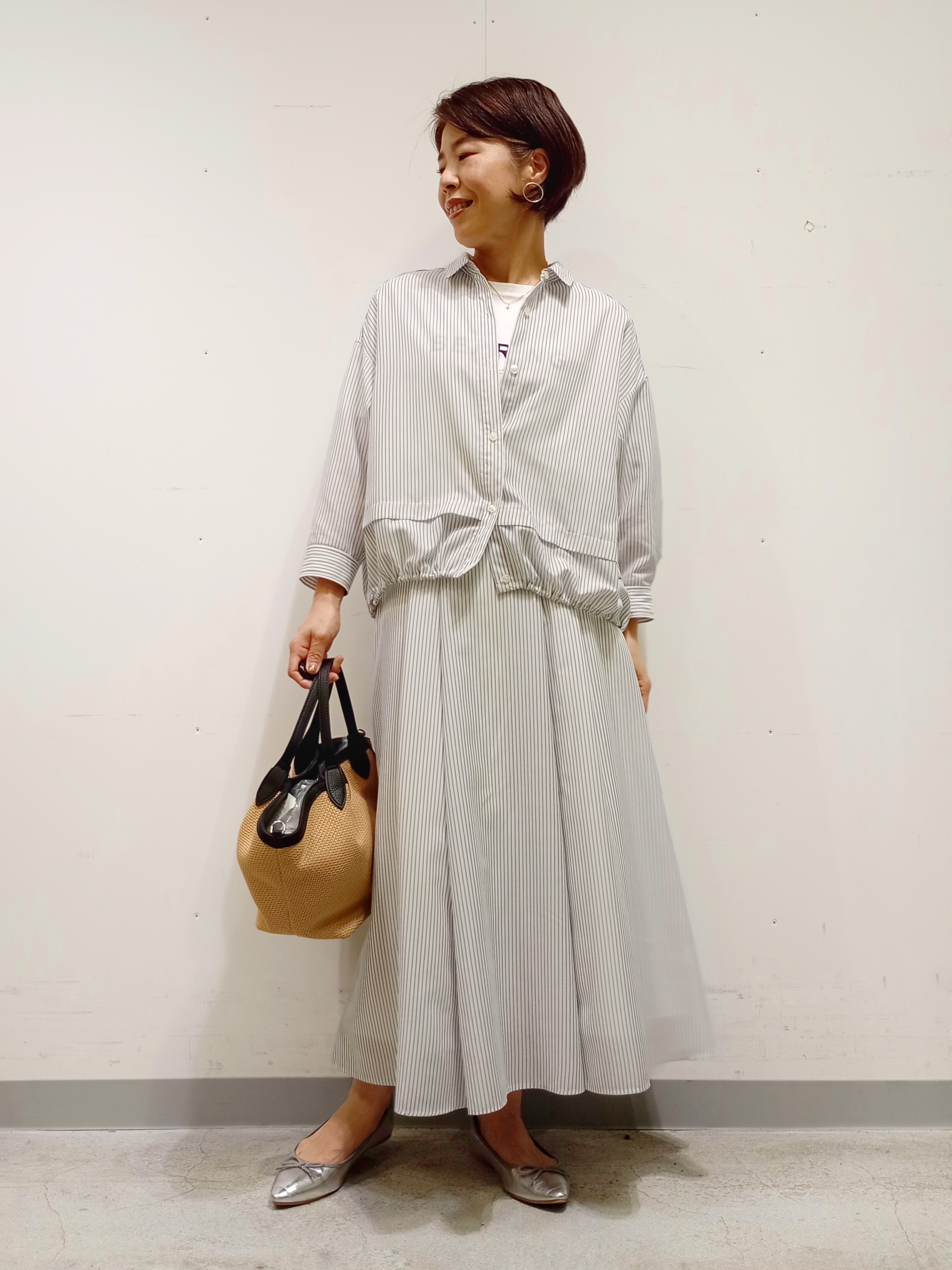 Kさんの「INDIVI｜【接触冷感/洗える】シアーシャンブレーピンタックブラウス」を使ったコーディネート
