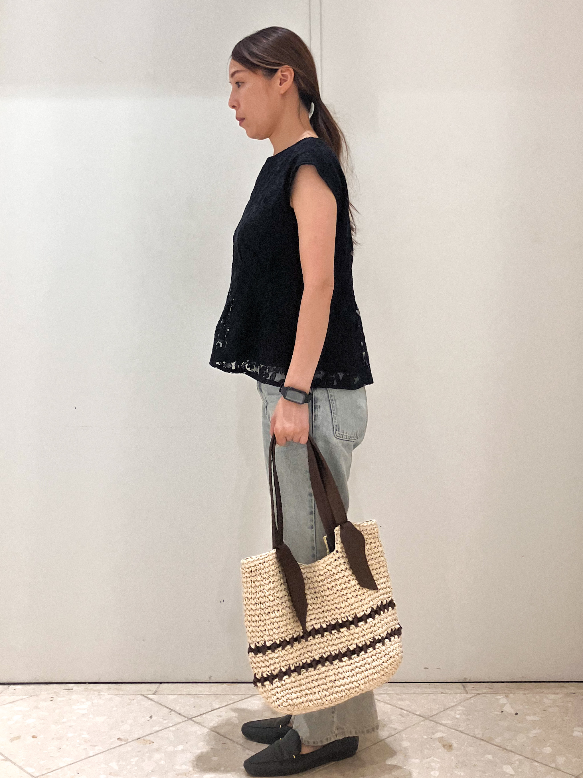  Maruさんの「OPAQUE.CLIP｜シアーフラワー刺繍ペプラムブラウス【イージーアイロン／洗濯機OK】」を使ったコーディネート