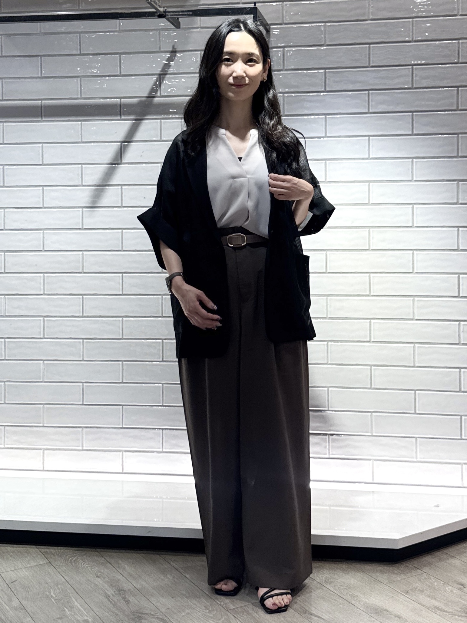 yuicciさんの「OPAQUE.CLIP｜メッシュテーラードジャケット【洗濯機OK】」を使ったコーディネート