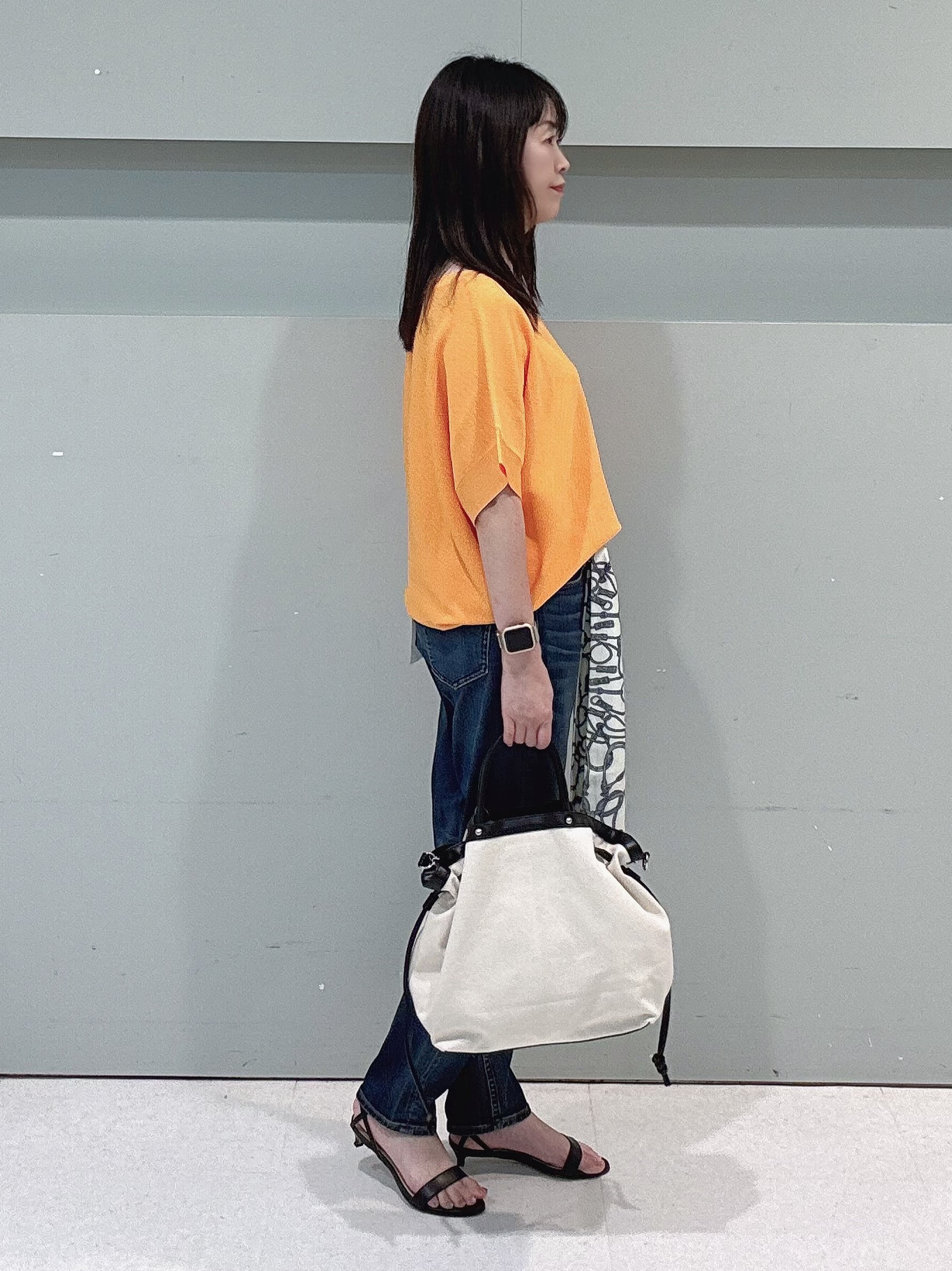 makiさんの「UNTITLED｜【11色展開/体型カバー】前後2WAYフレンチスリーブニット」を使ったコーディネート