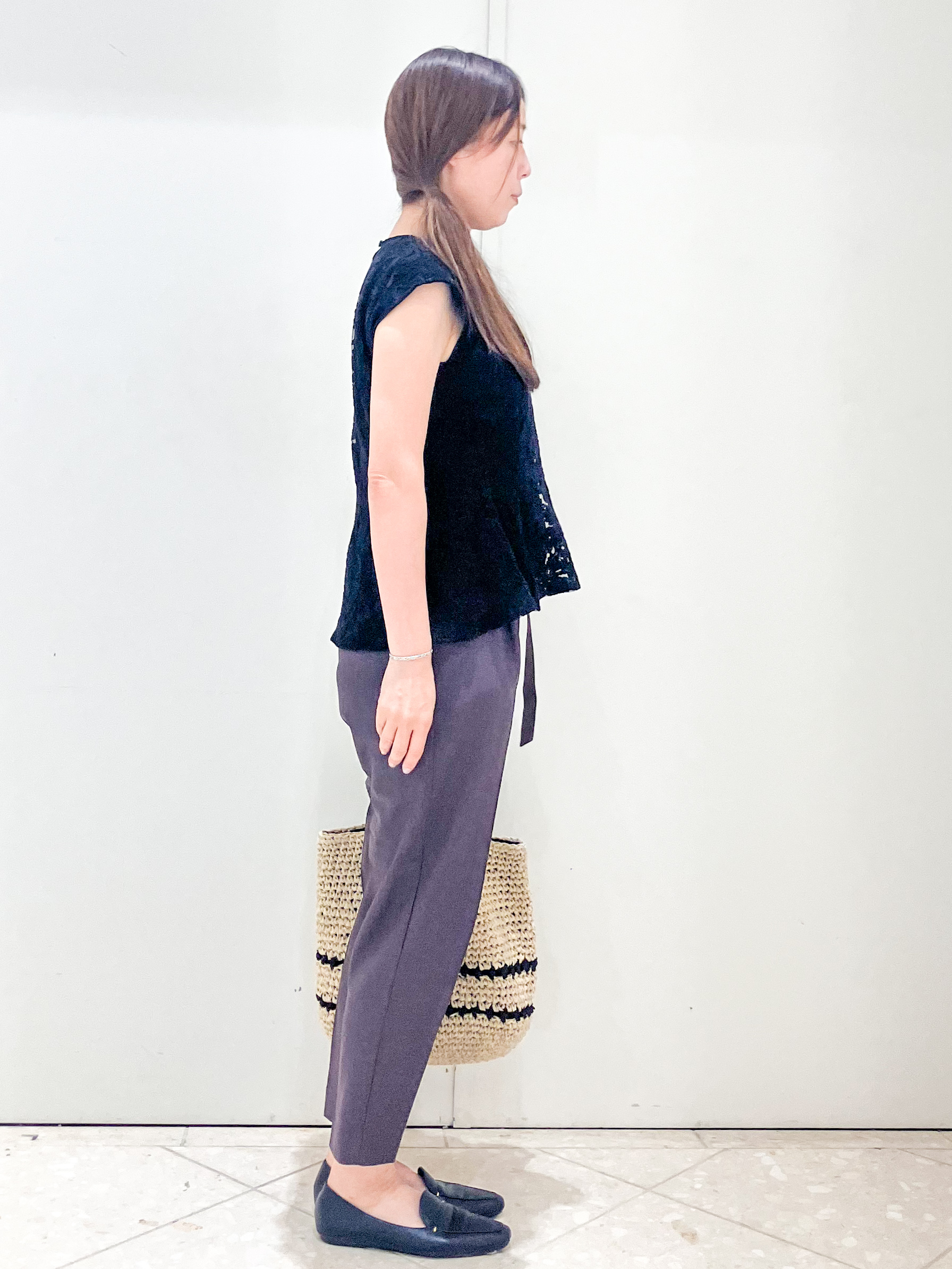  Maruさんの「OPAQUE.CLIP｜シアーフラワー刺繍ペプラムブラウス【イージーアイロン／洗濯機OK】」を使ったコーディネート
