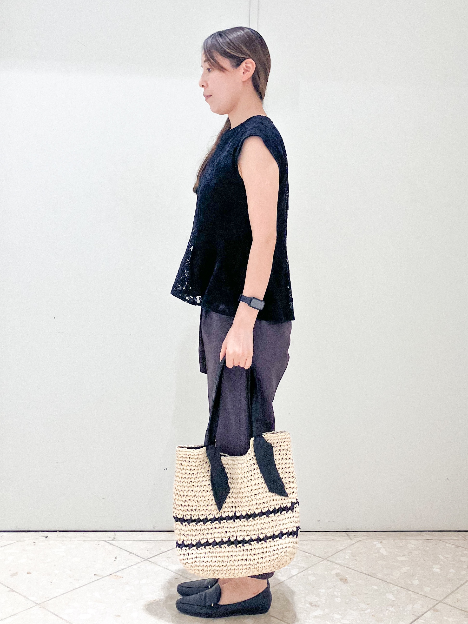  Maruさんの「OPAQUE.CLIP｜シアーフラワー刺繍ペプラムブラウス【イージーアイロン／洗濯機OK】」を使ったコーディネート