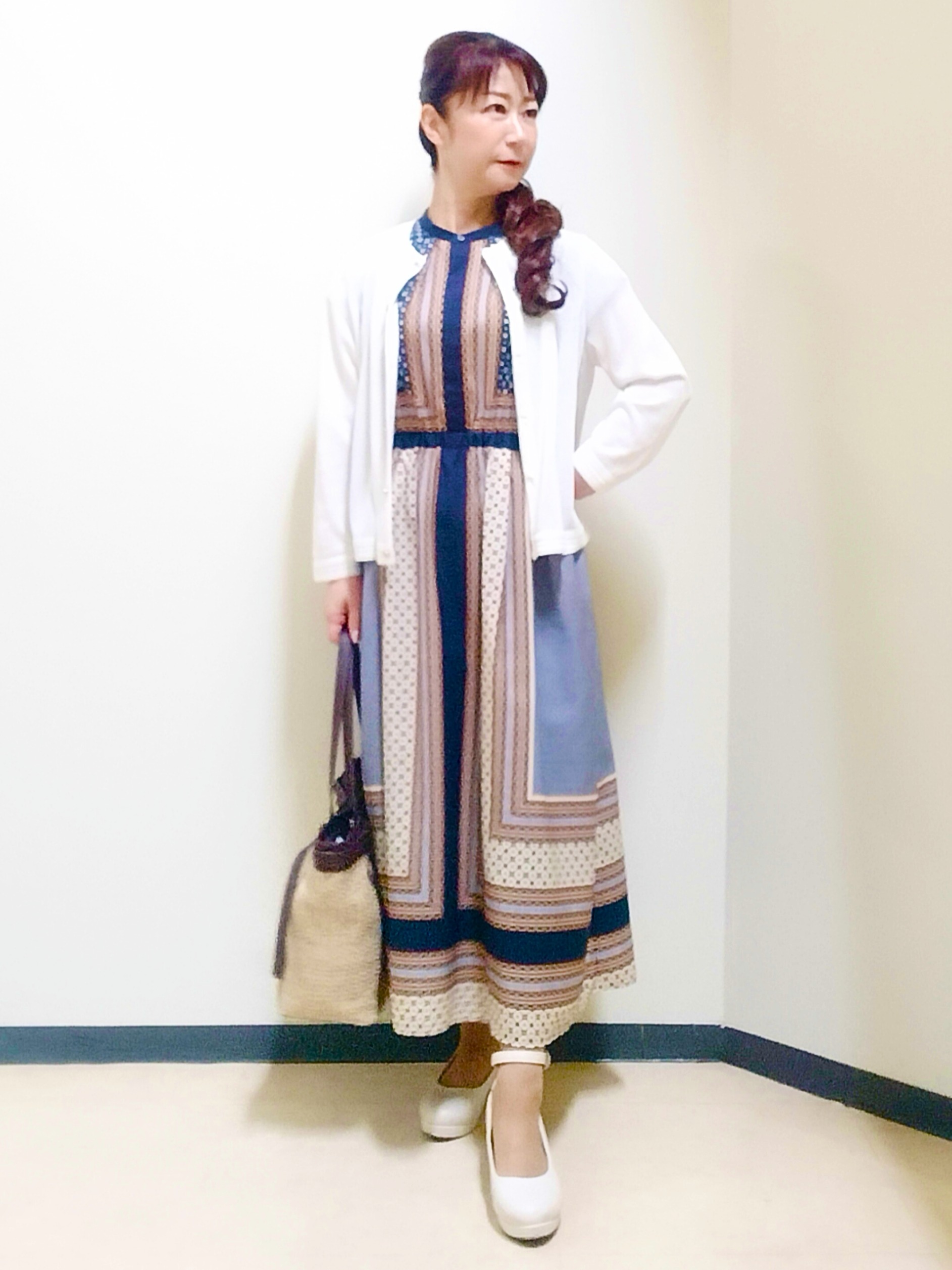 花さんの「Reflect｜七分袖ニットカーディガン」を使ったコーディネート