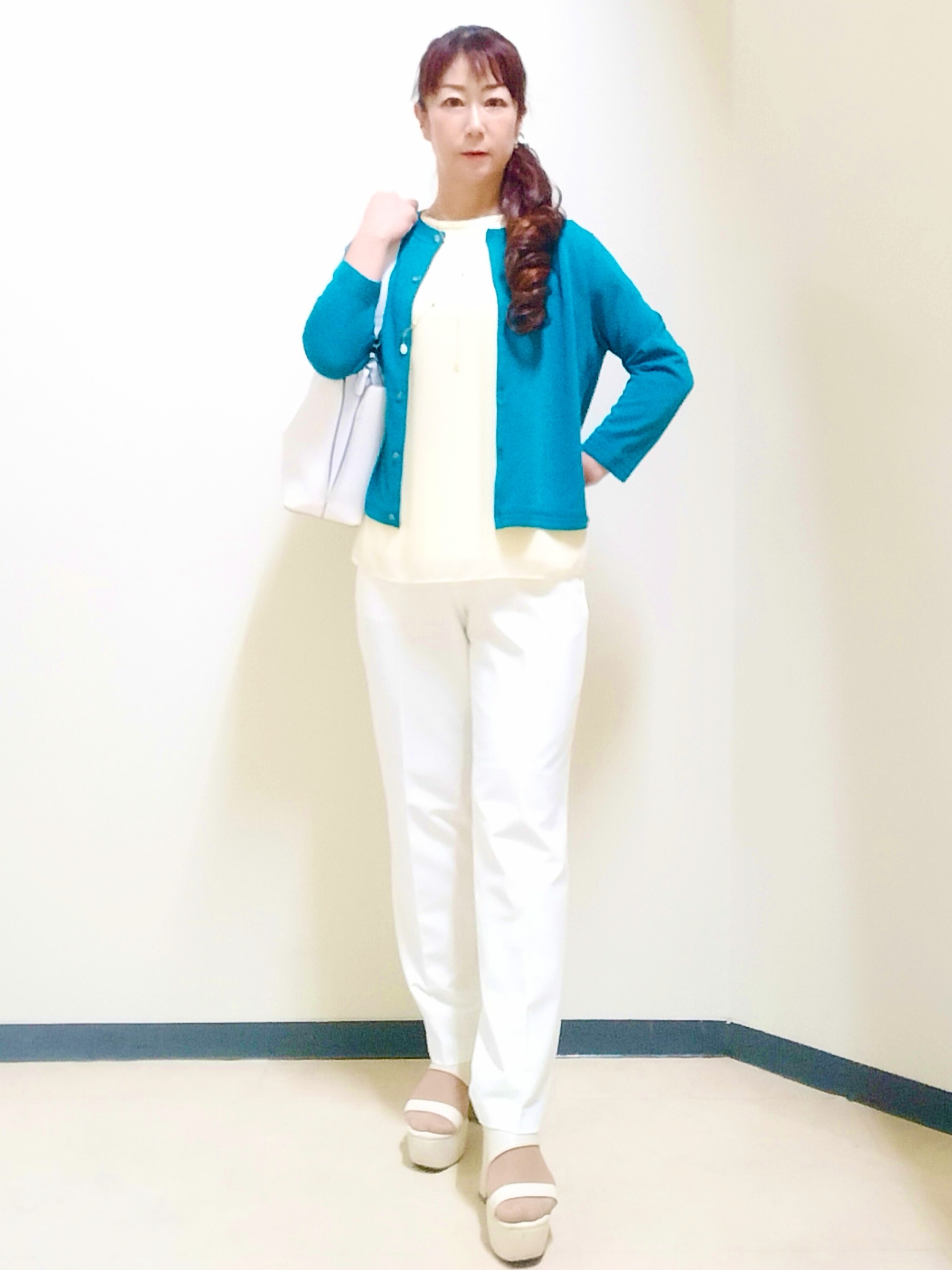 花さんの「Reflect｜【S-4Lサイズ/UVカット／接触冷感】シフォンジャージブラウス」を使ったコーディネート
