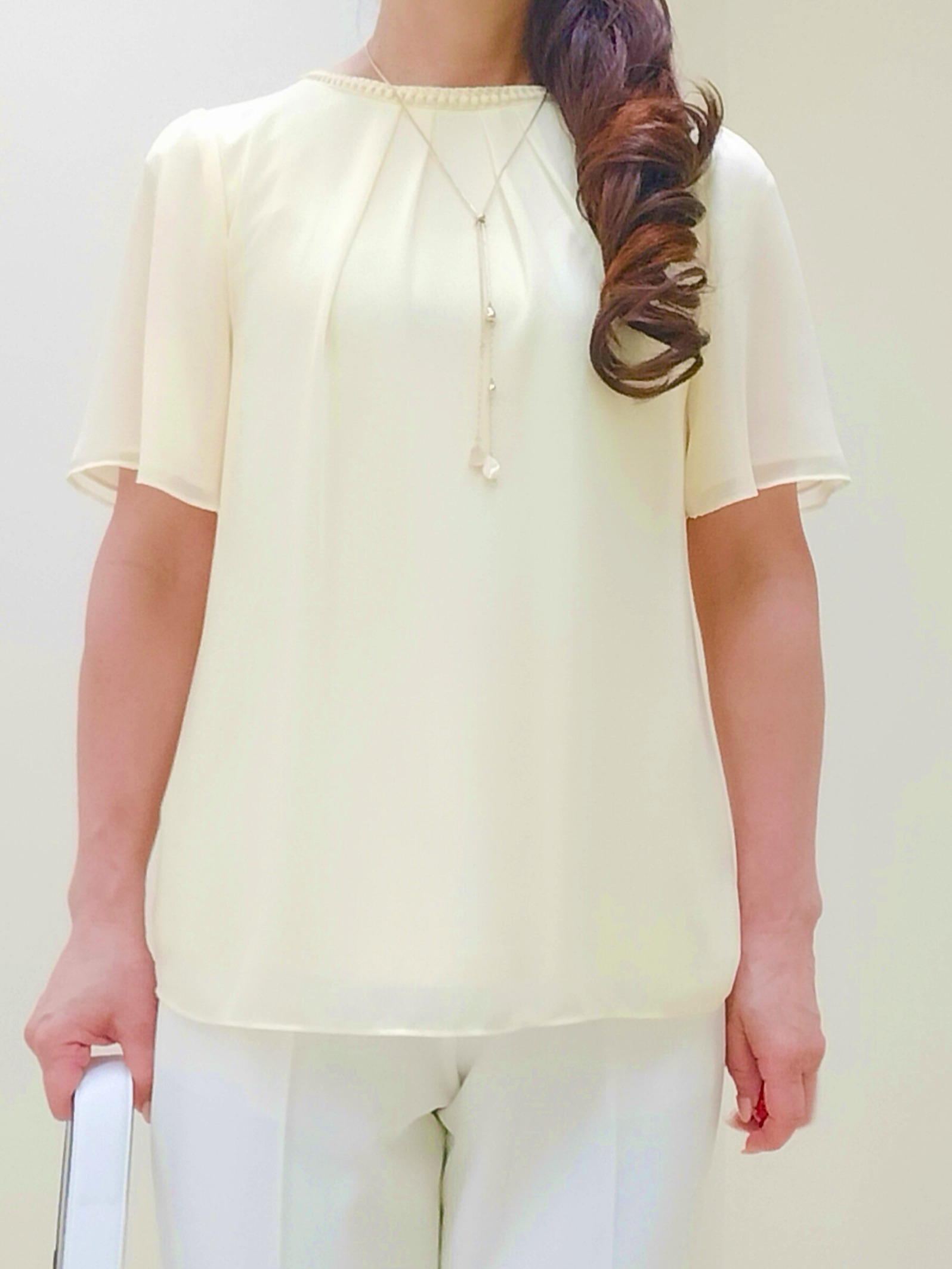 花さんの「Reflect｜【S-4Lサイズ/UVカット／接触冷感】シフォンジャージブラウス」を使ったコーディネート