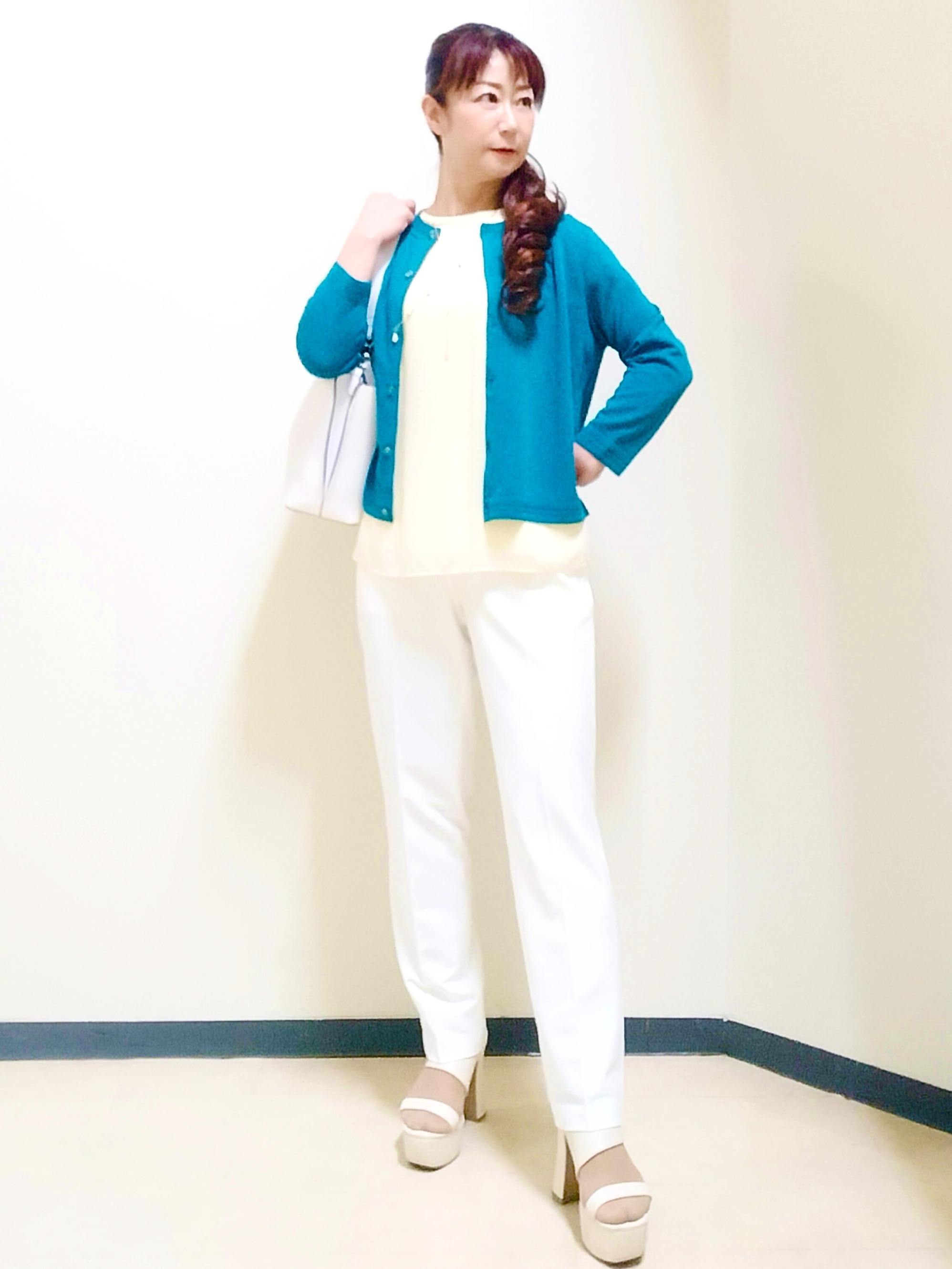 花さんの「Reflect｜【S-4Lサイズ/UVカット／接触冷感】シフォンジャージブラウス」を使ったコーディネート