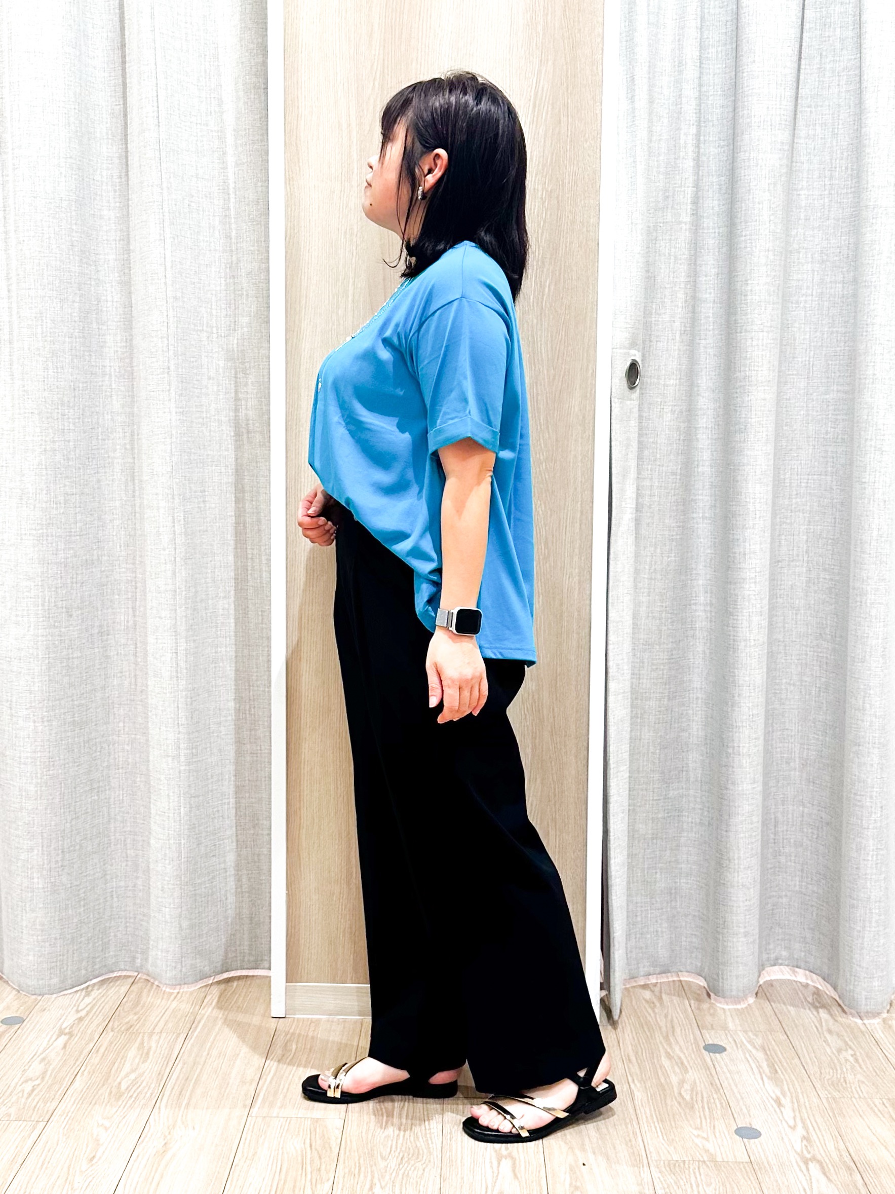 naoさんの「grove｜【遮熱／吸水速乾／接触冷感／UVカット】フレアシルエットTシャツ」を使ったコーディネート