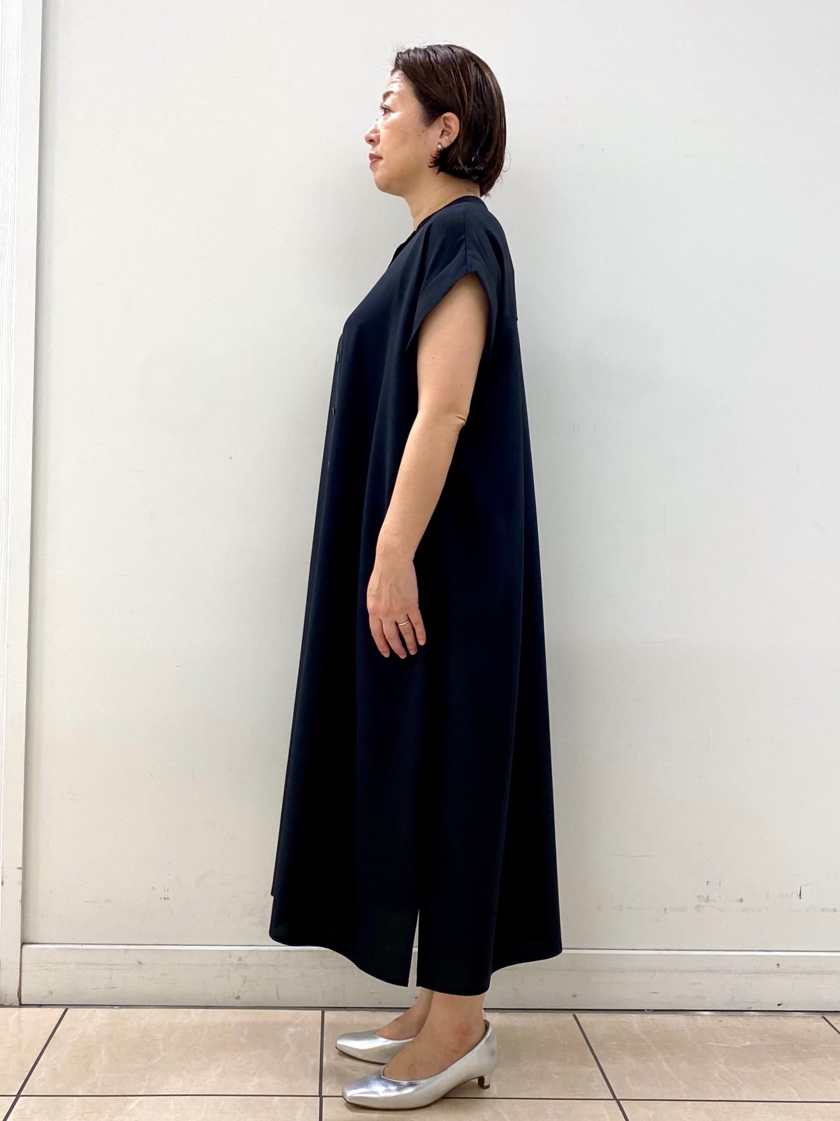 ksmさんの「Reflect｜すっきり見えバンドカラーシャツワンピース」を使ったコーディネート
