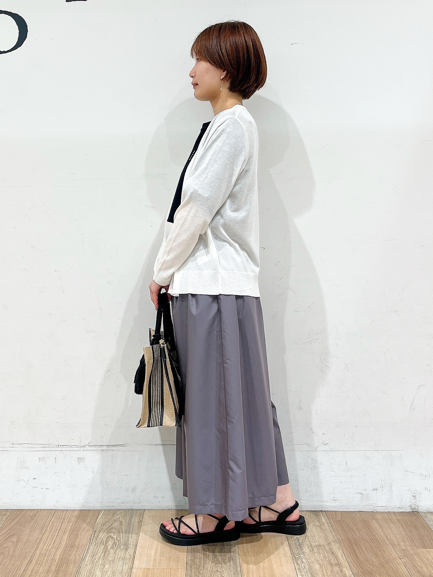 山さんさんの「grove｜【UVカット/接触冷感】プリントアソート5分袖Tシャツ」を使ったコーディネート