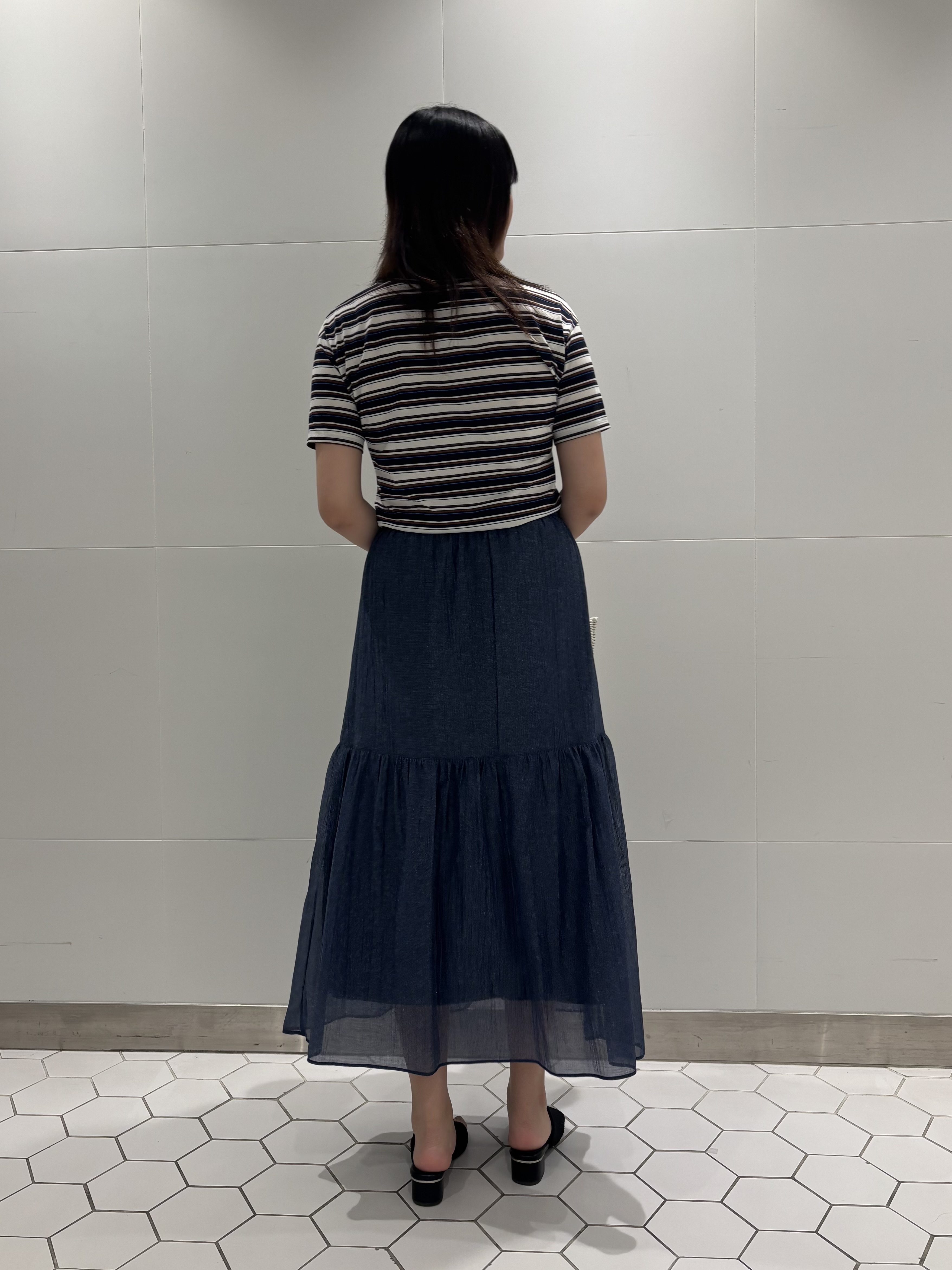 koharuさんの「INDIVI｜【ゆったり／着映え】ボーダーリラクシーTシャツ」を使ったコーディネート