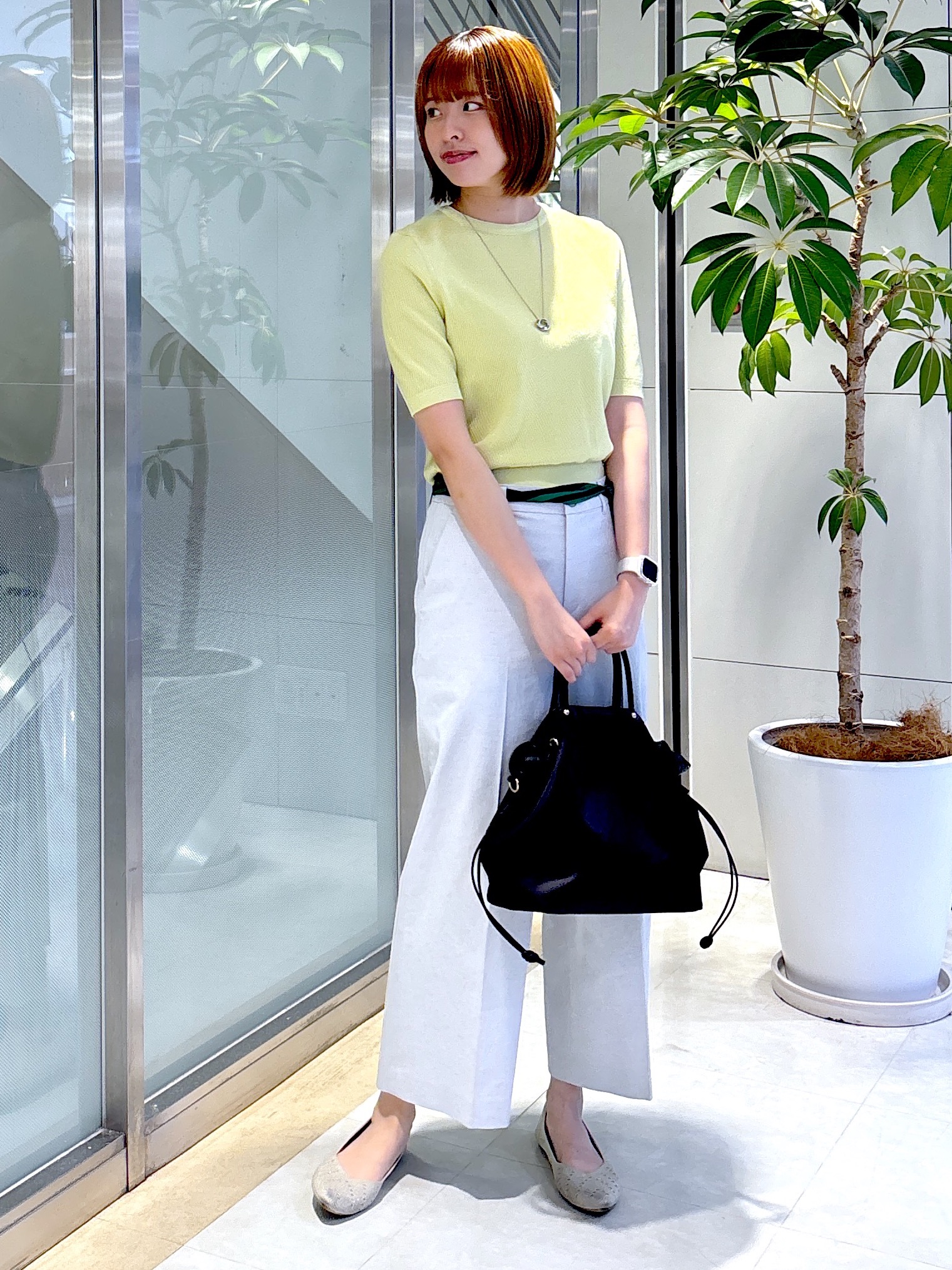 yukaさんの「UNTITLED｜【アンサンブル可】ラメ混クルーネックプルオーバー」を使ったコーディネート