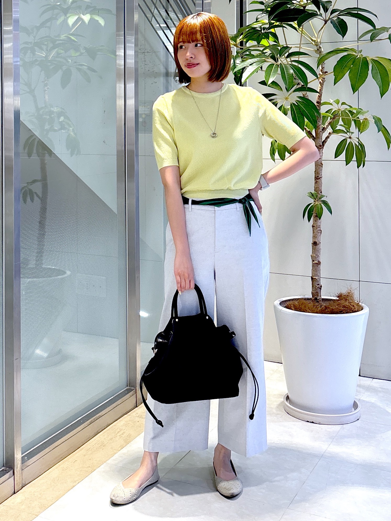 yukaさんの「UNTITLED｜【アンサンブル可】ラメ混クルーネックプルオーバー」を使ったコーディネート