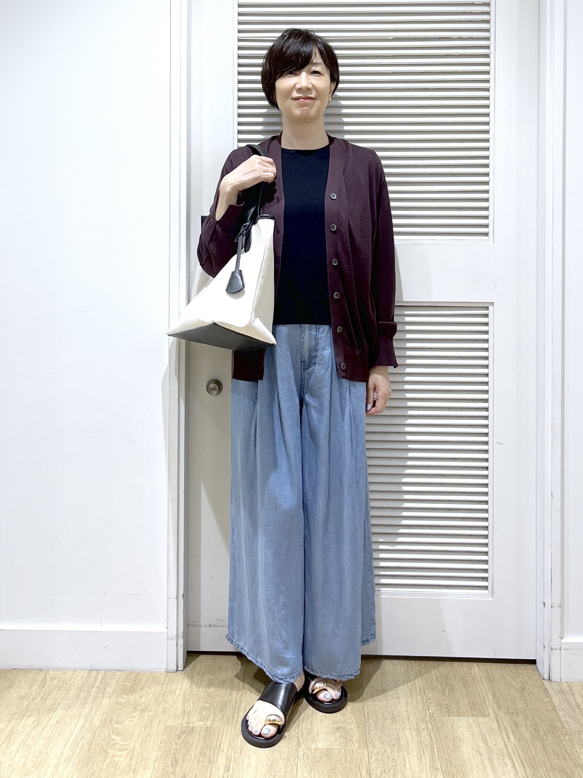 Miyazakiさんの「Dessin｜【9色展開/接触冷感/UVカット】ドライタッチサマーニットT」を使ったコーディネート