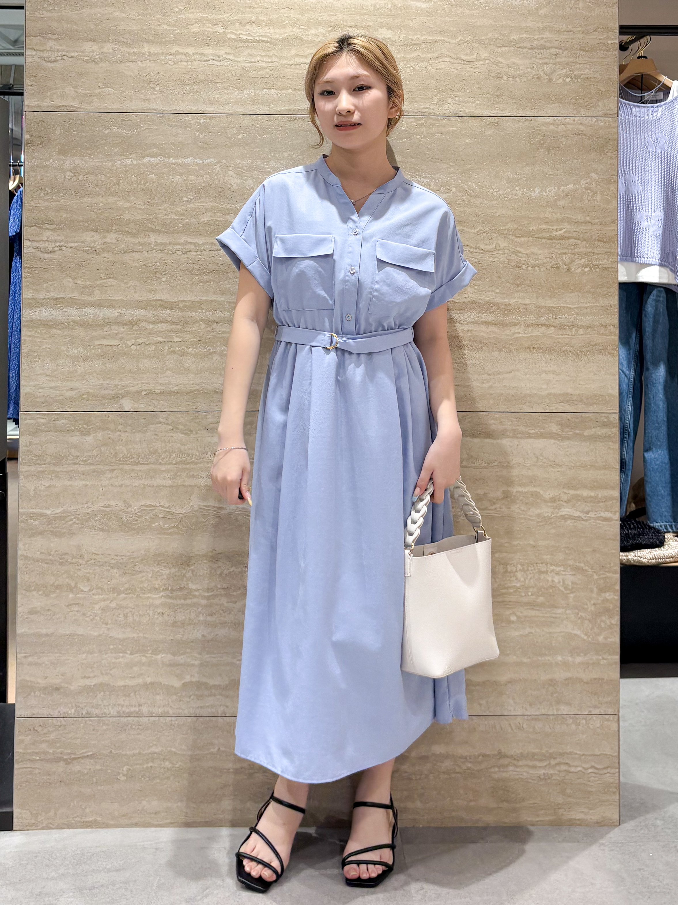 ふうかさんの「index｜《7色展開／XS-LLサイズ》ダブルポケットスキッパーシャツワンピース【吸水速乾／防シワ／イージーア」を使ったコーディネート