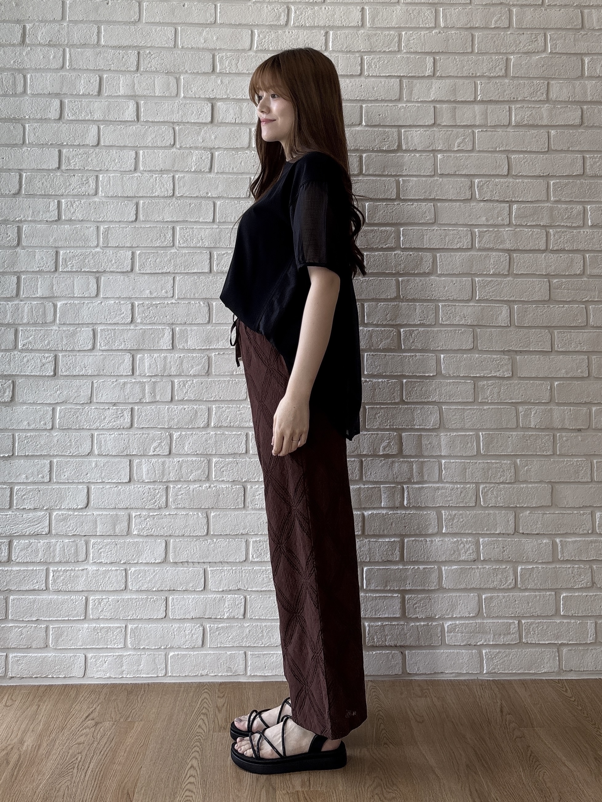 sayaさんの「grove｜【吸水速乾・UVカット・接触冷感】シアードッキングランタンスリーブTシャツ」を使ったコーディネート