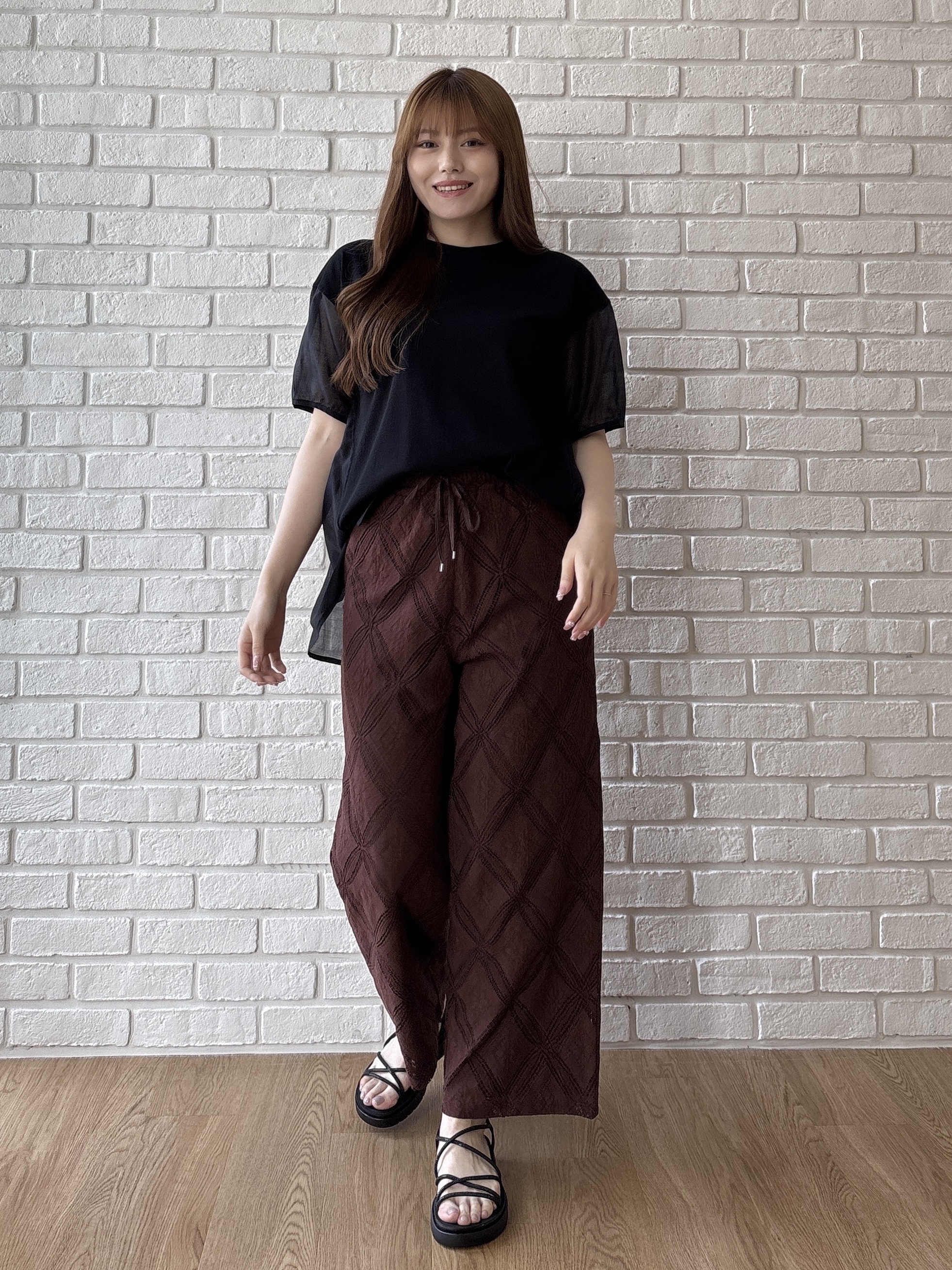 sayaさんの「grove｜【吸水速乾・UVカット・接触冷感】シアードッキングランタンスリーブTシャツ」を使ったコーディネート