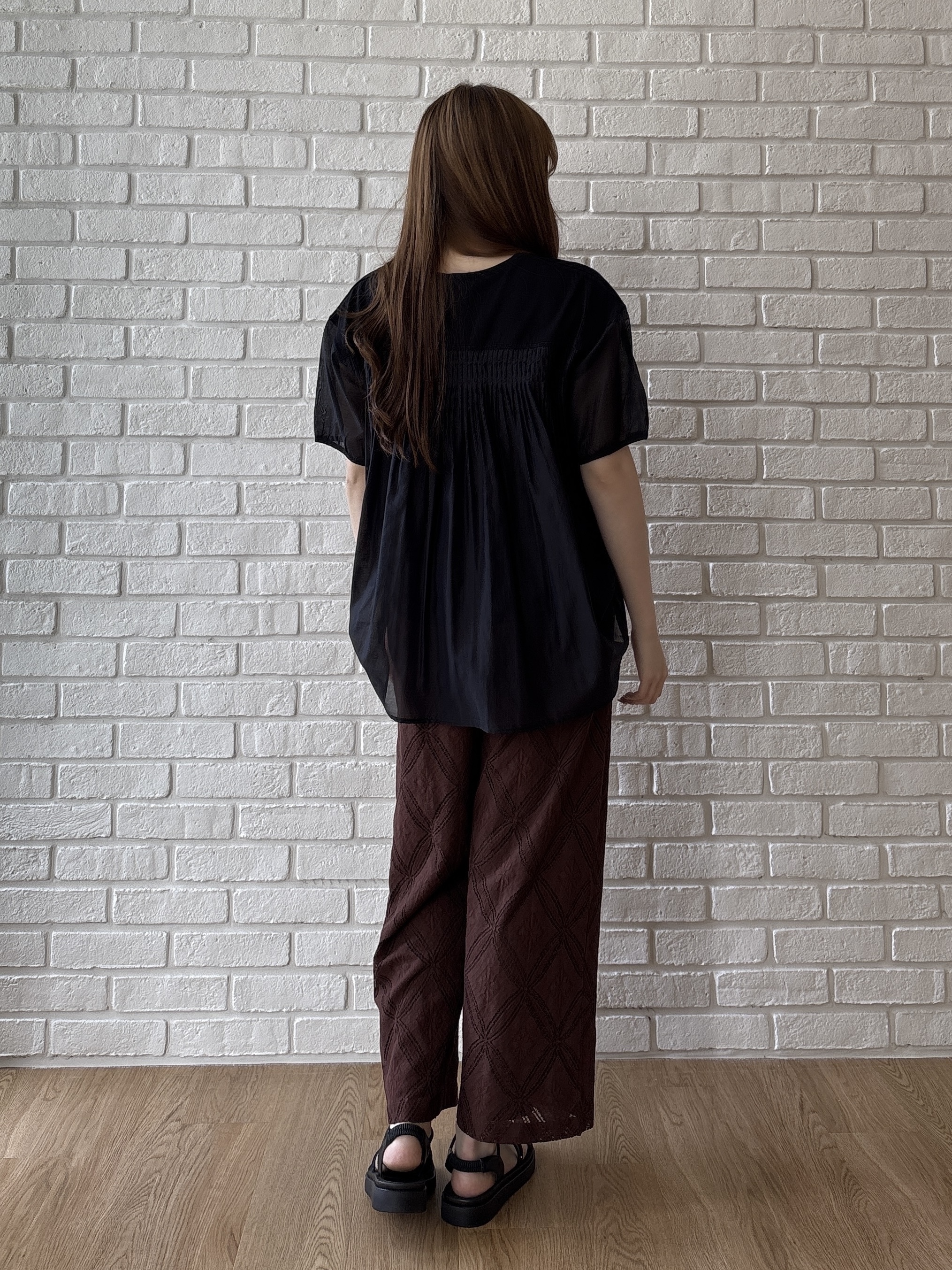 sayaさんの「grove｜【吸水速乾・UVカット・接触冷感】シアードッキングランタンスリーブTシャツ」を使ったコーディネート