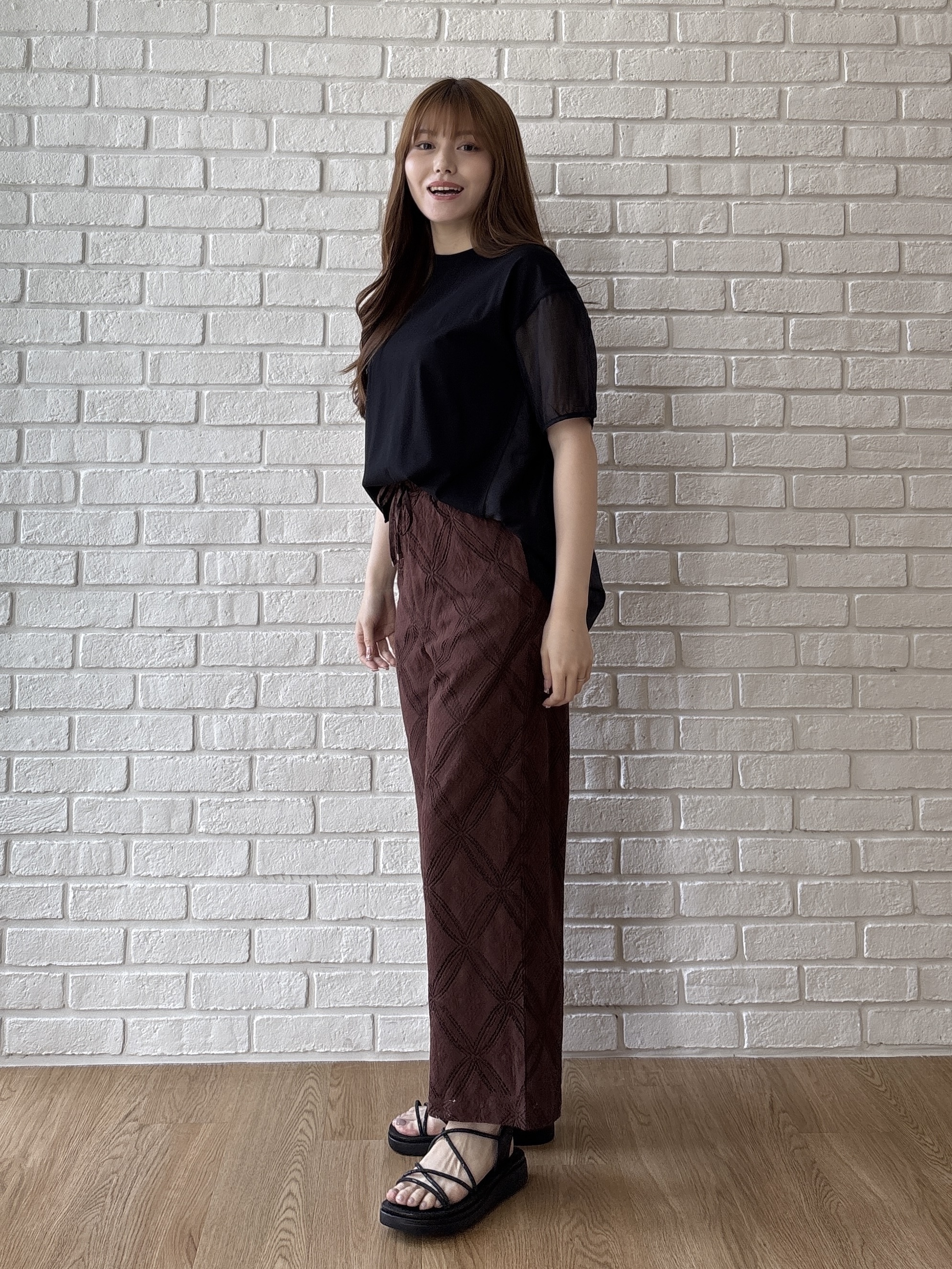 sayaさんの「grove｜【吸水速乾・UVカット・接触冷感】シアードッキングランタンスリーブTシャツ」を使ったコーディネート