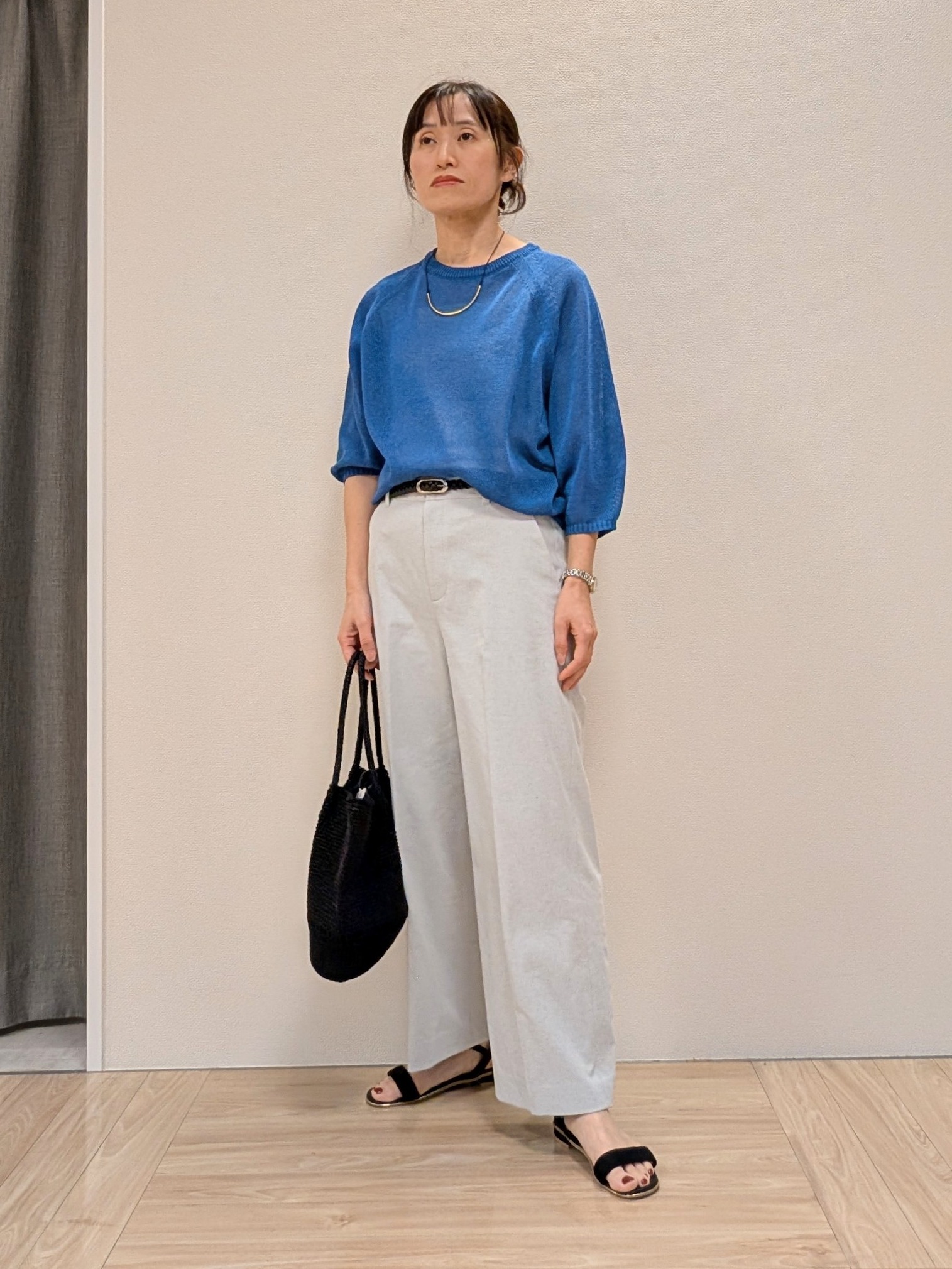Rieさんの「UNTITLED｜【洗える/ゆったり】クルーネックドライニット」を使ったコーディネート