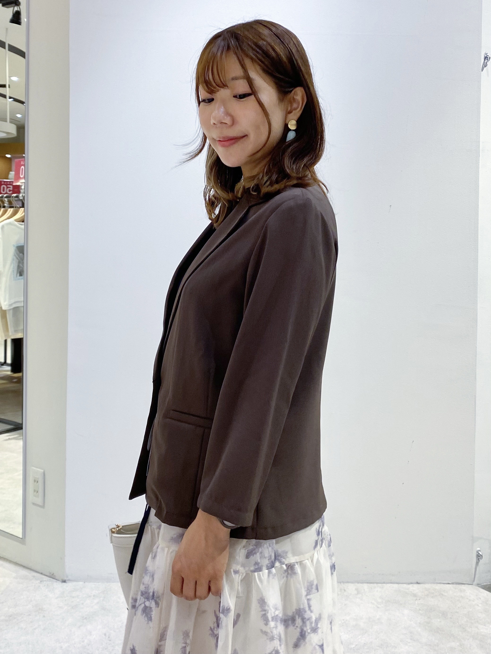 ちぃさんの「OPAQUE.CLIP｜【接触冷感／防シワ】ひんやり7分袖テーラードジャケット《洗濯機OK》」を使ったコーディネート