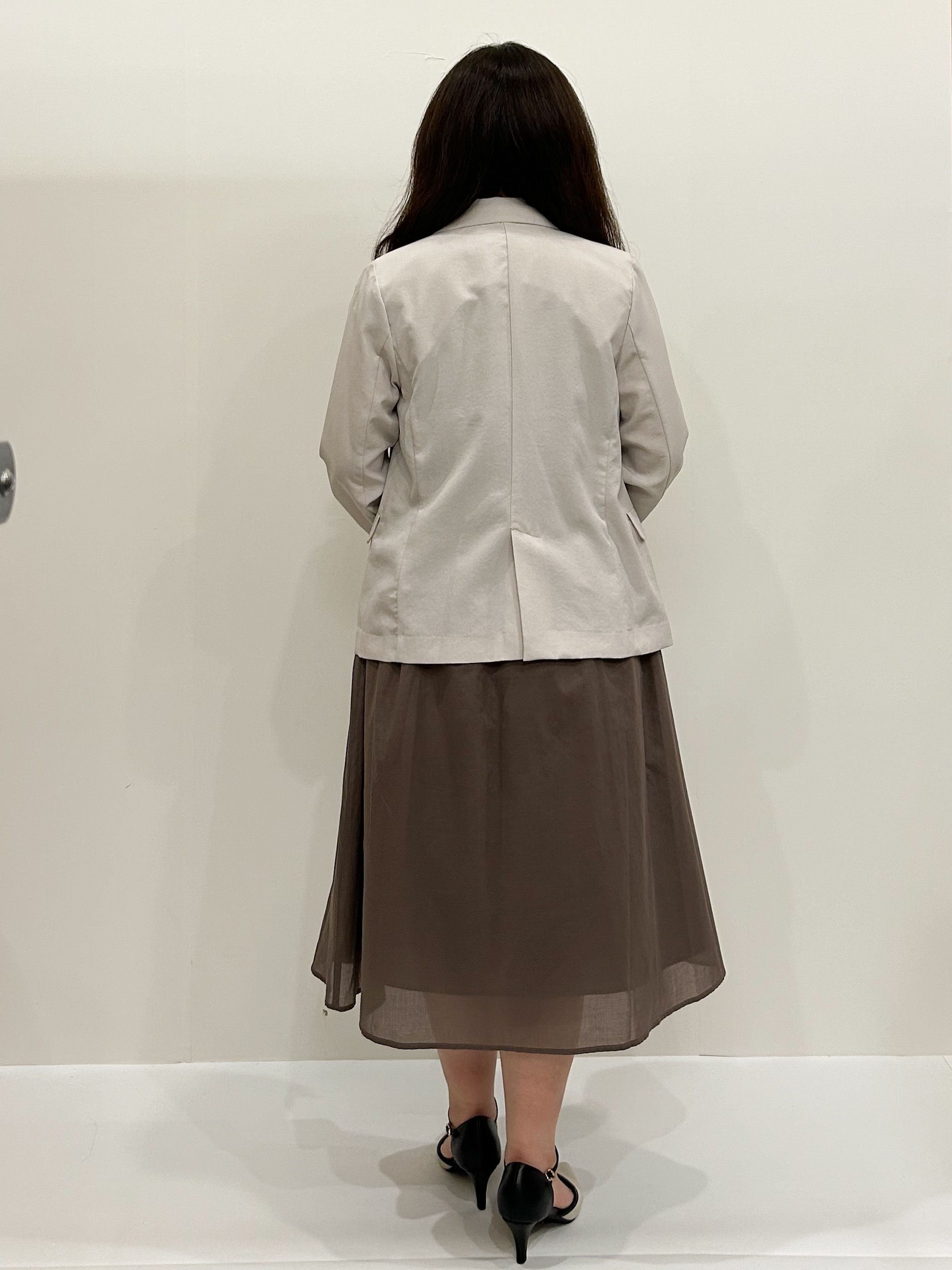 ちゃこさんの「OPAQUE.CLIP｜《再入荷》ダブルブレストテーラードジャケット【接触冷感／吸水速乾／イージーアイロン／防シワ／洗濯機O」を使ったコーディネート