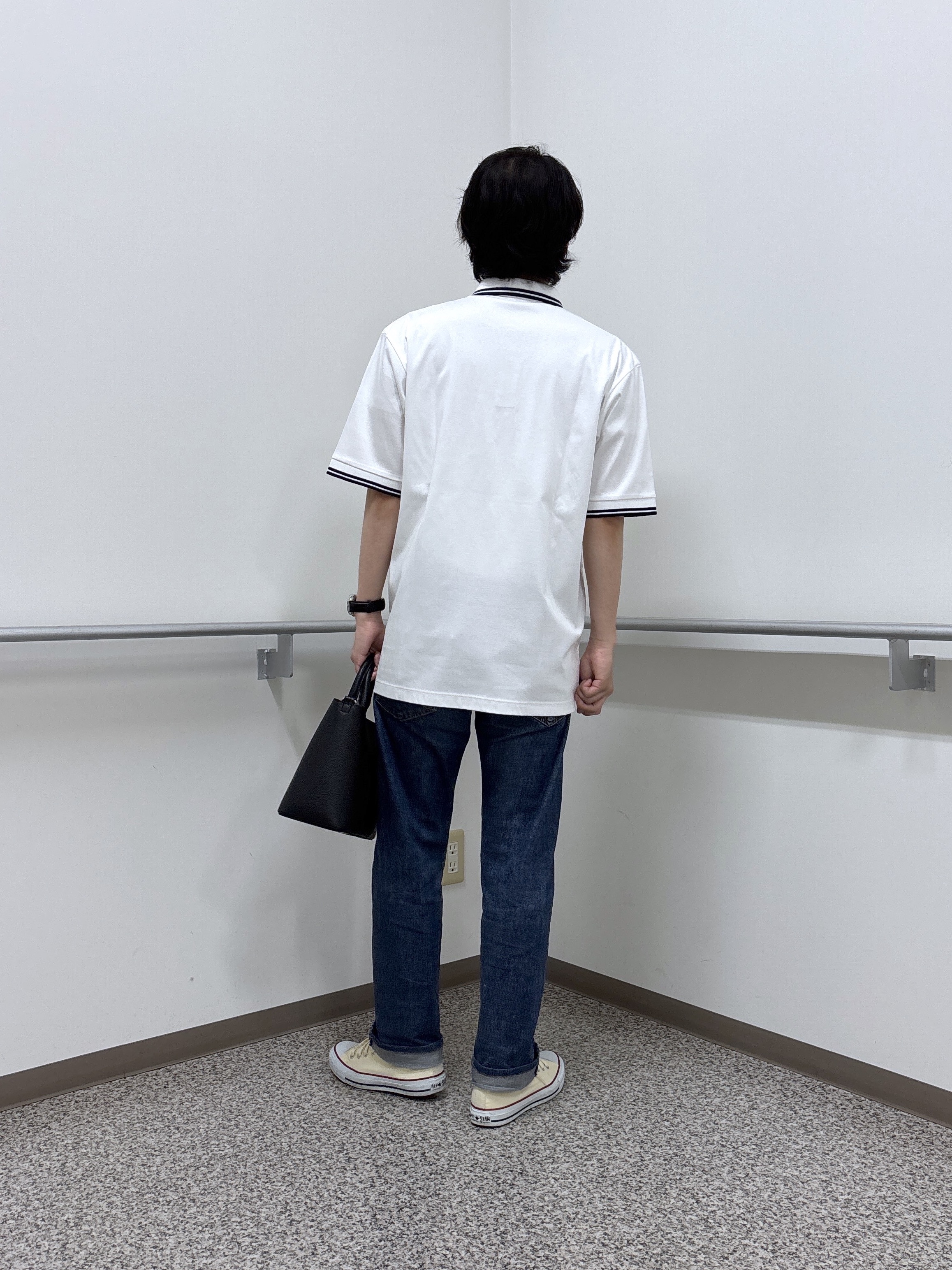 KEIさんの「TAKEO KIKUCHI｜【BOWLER HAT LABEL】アイスクリアコットン ボーラーハットウォーカー ポロシャツ」を使ったコーディネート