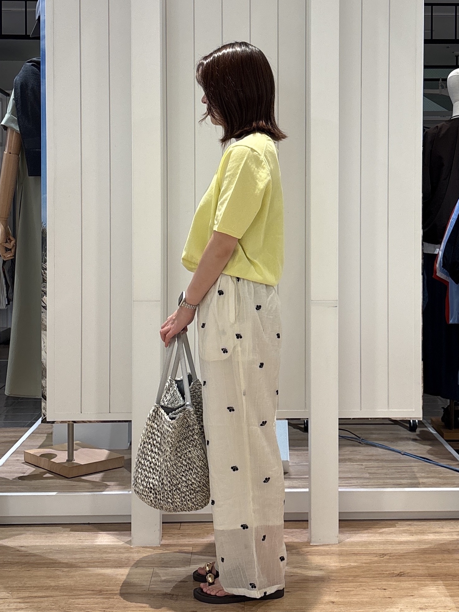 hinakoさんの「Dessin｜【9色展開/接触冷感/UVカット】ドライタッチサマーニットT」を使ったコーディネート