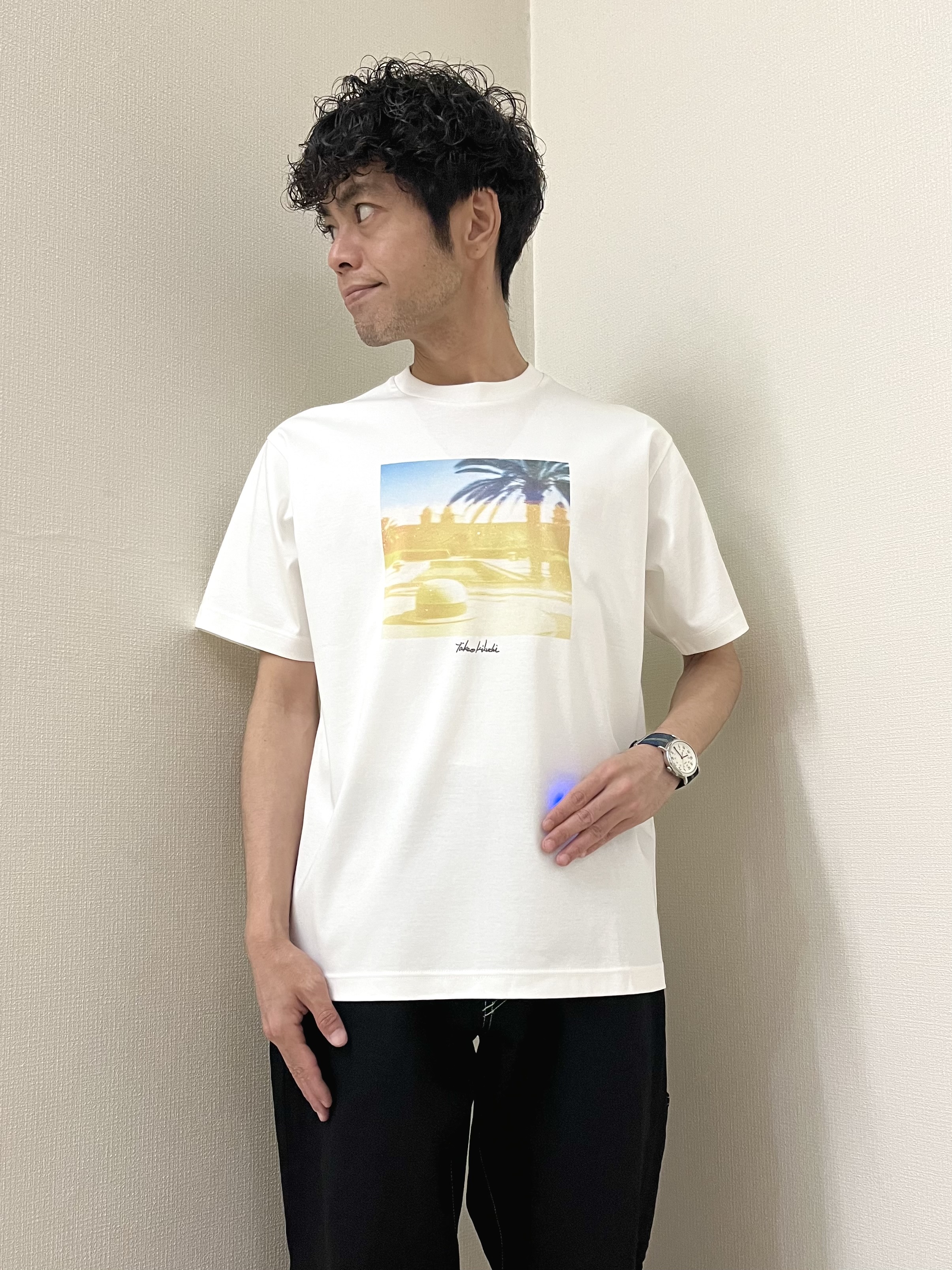 URAさんの「TAKEO KIKUCHI｜播州織り 千鳥 半袖シャツ」を使ったコーディネート