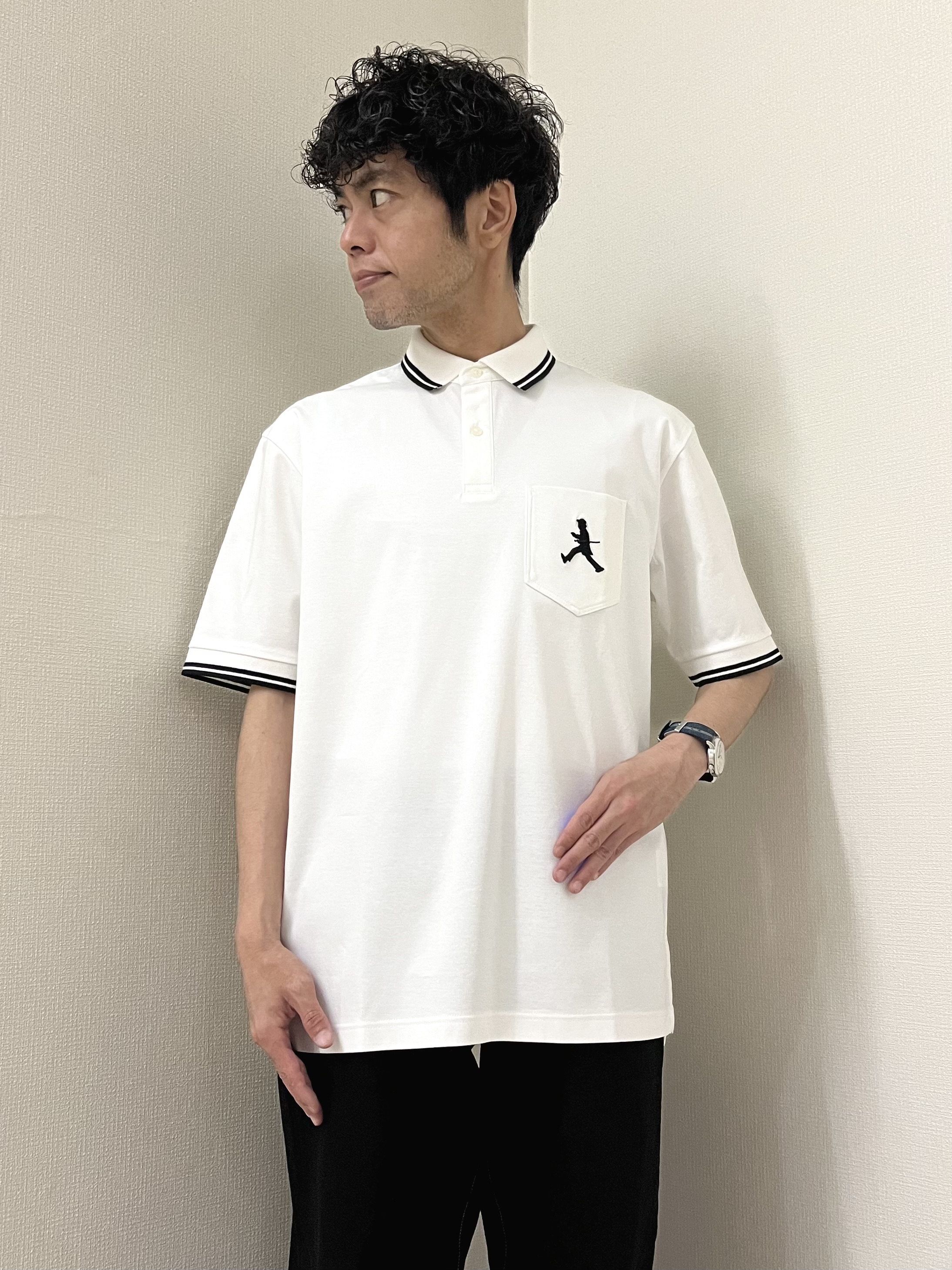 URAさんの「TAKEO KIKUCHI｜【BOWLER HAT LABEL】アイスクリアコットン ボーラーハットウォーカー ポロシャツ」を使ったコーディネート