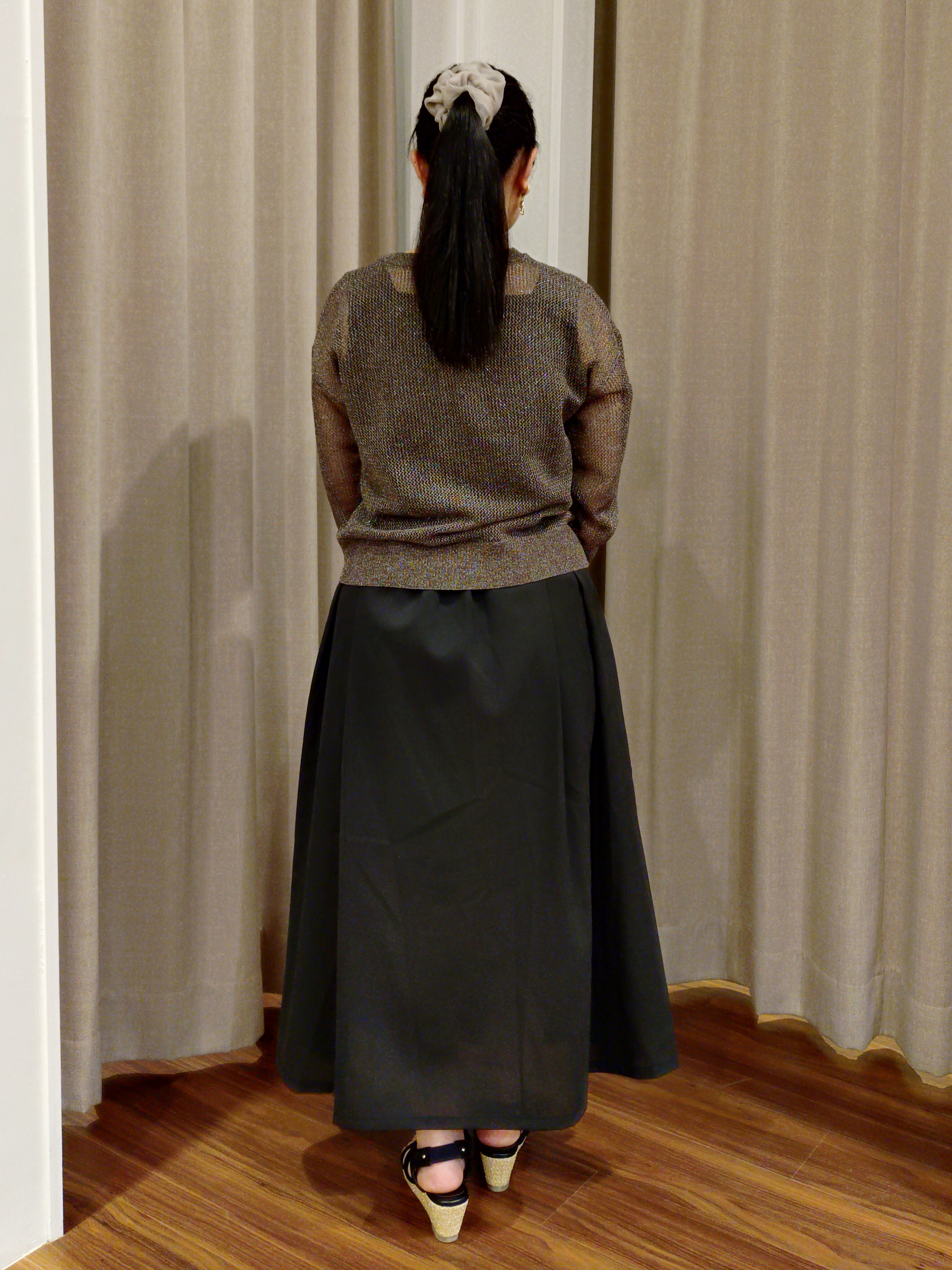 りゃまさんの「grove｜【貴島明日香さん着用】ラメメッシュキーネックカーディガン」を使ったコーディネート