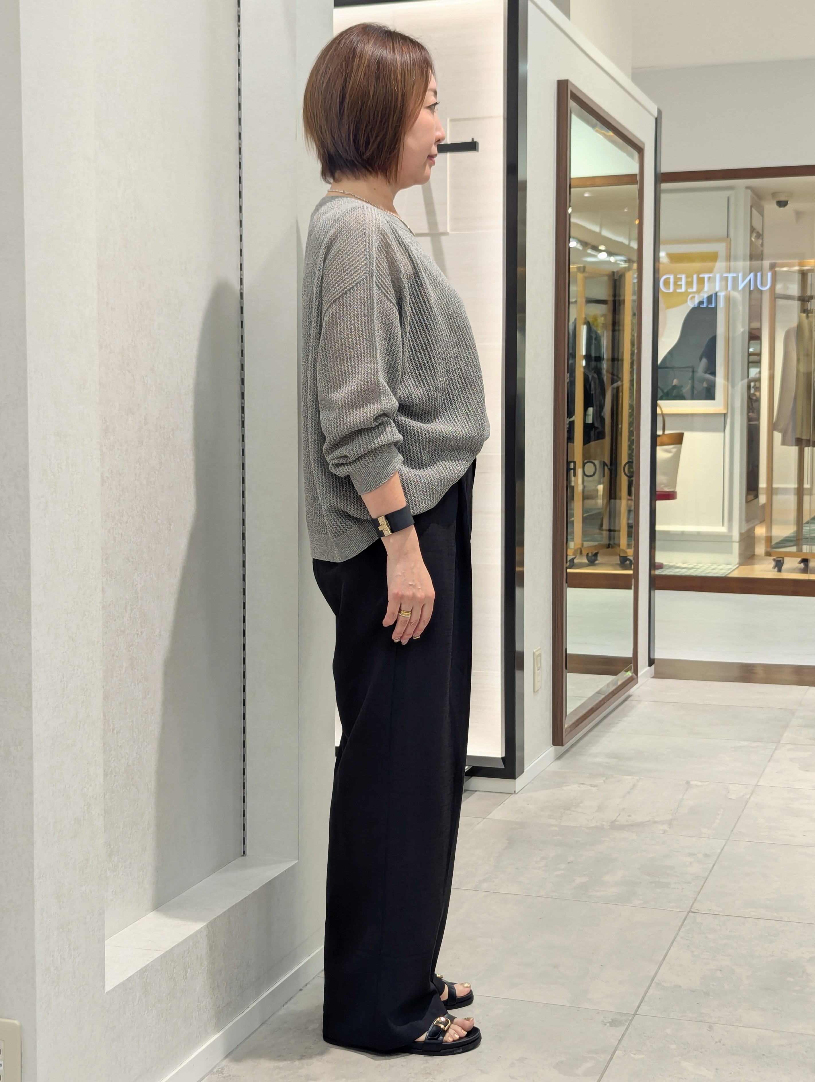 odaさんの「UNTITLED｜シアーメッシュニット」を使ったコーディネート
