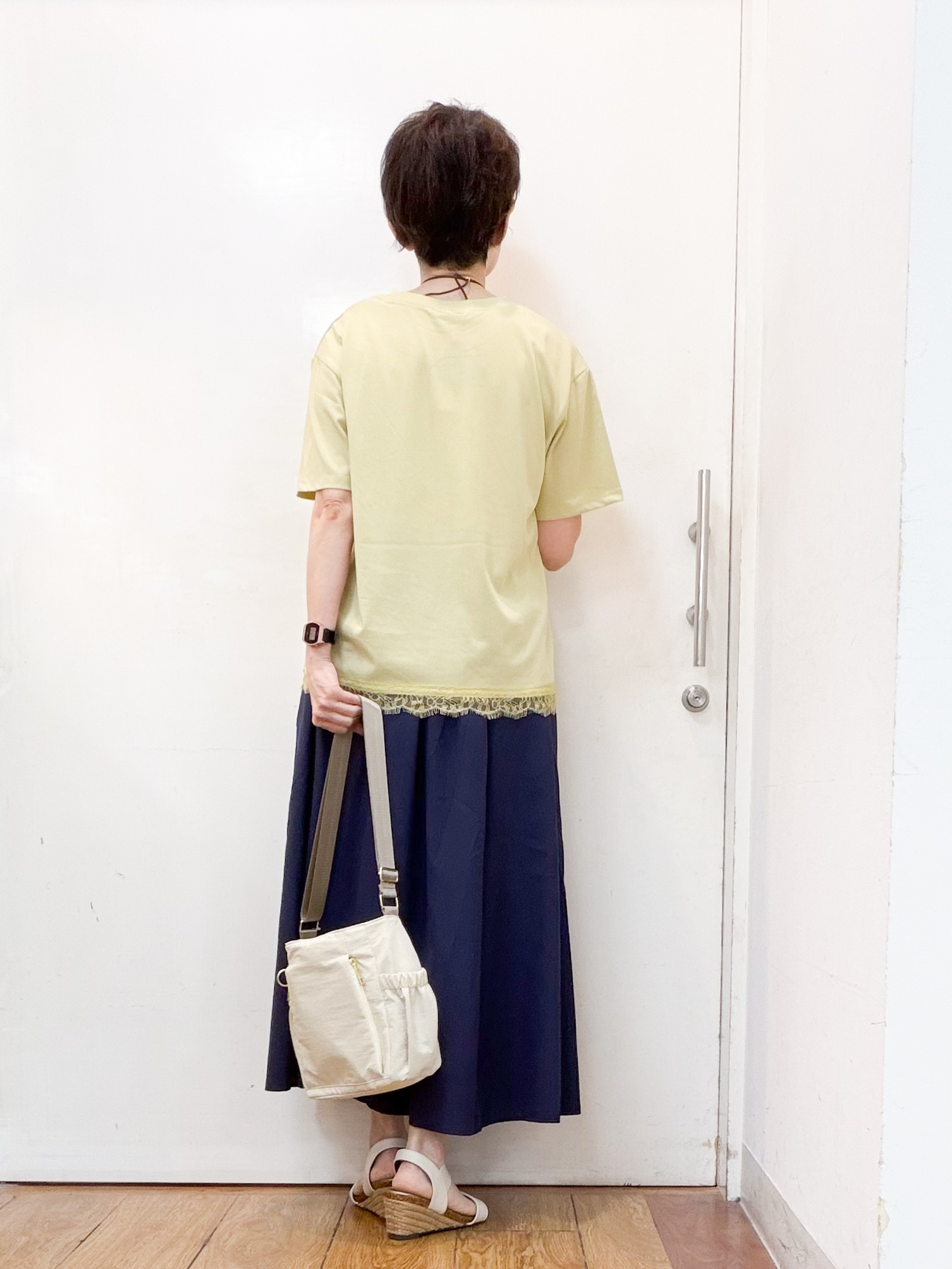 みぃさんの「SHOO･LA･RUE｜【着丈選べる/洗濯機可】外せるウエストリボン付き 主役になるフレアスカート」を使ったコーディネート
