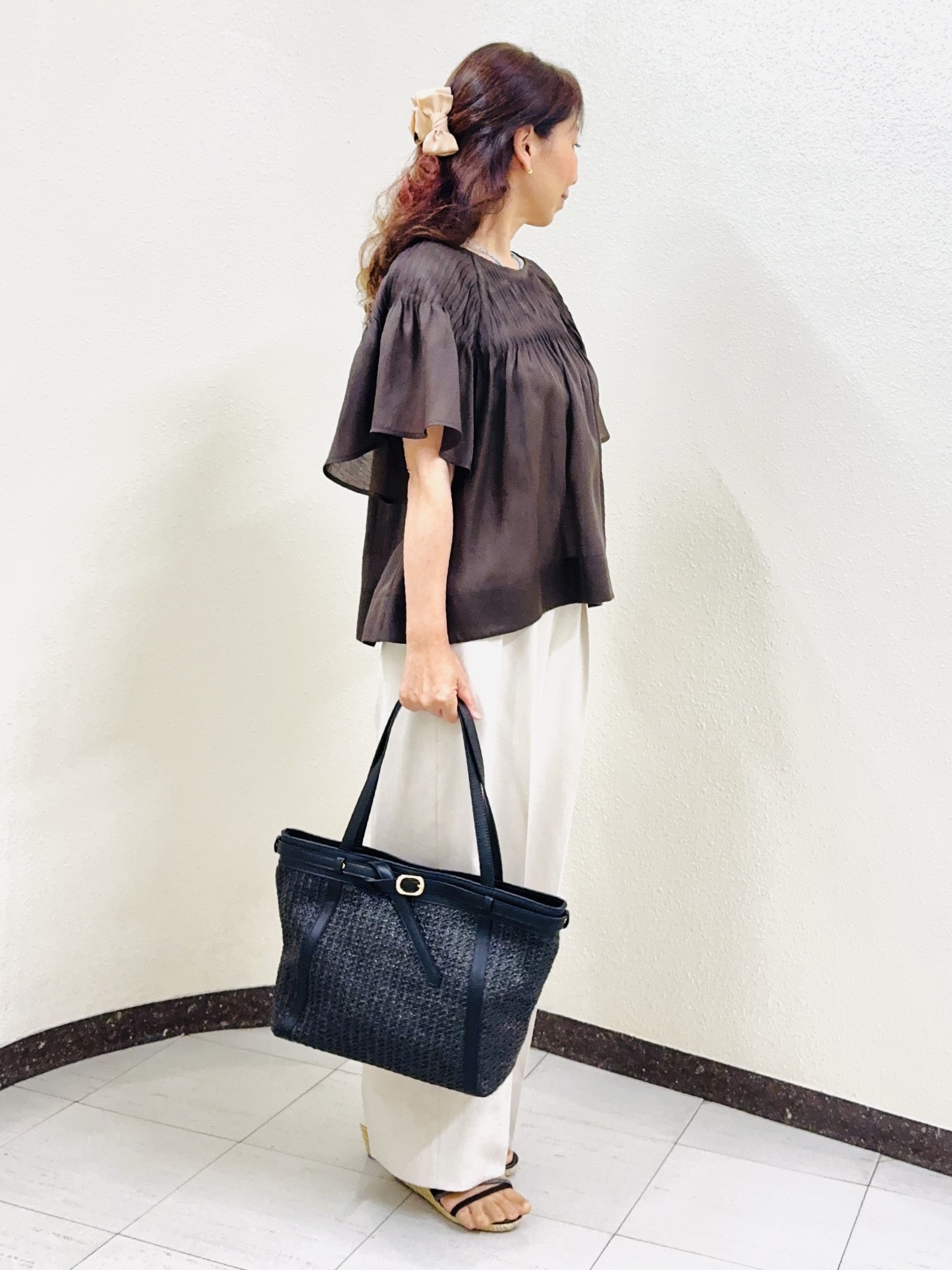 ⭐︎Eimi⭐︎さんの「Reflect｜ピンタックデザインフレアスリーブブラウス」を使ったコーディネート