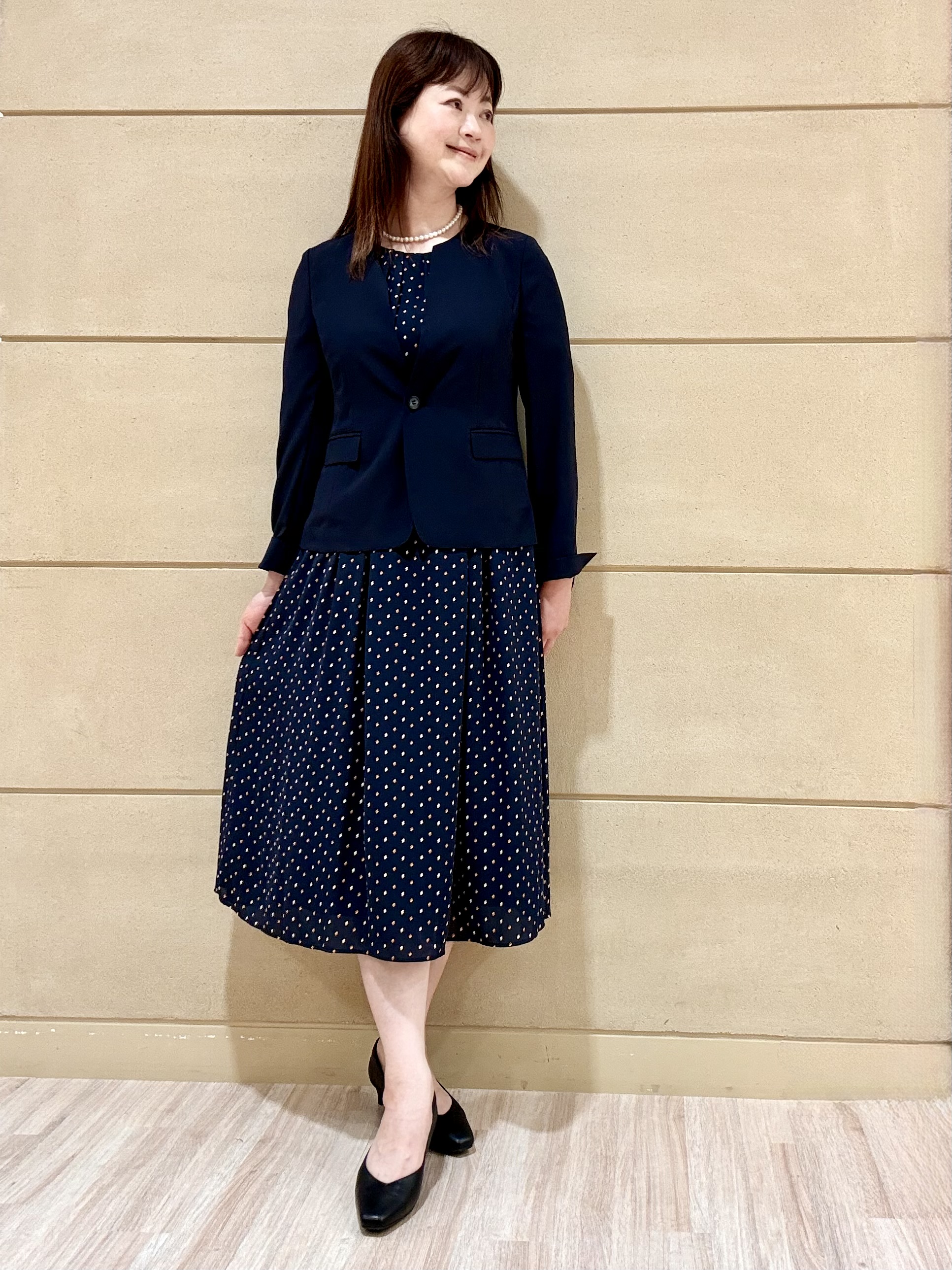 Marさんの「Reflect｜小紋柄ジョーゼットワンピース」を使ったコーディネート