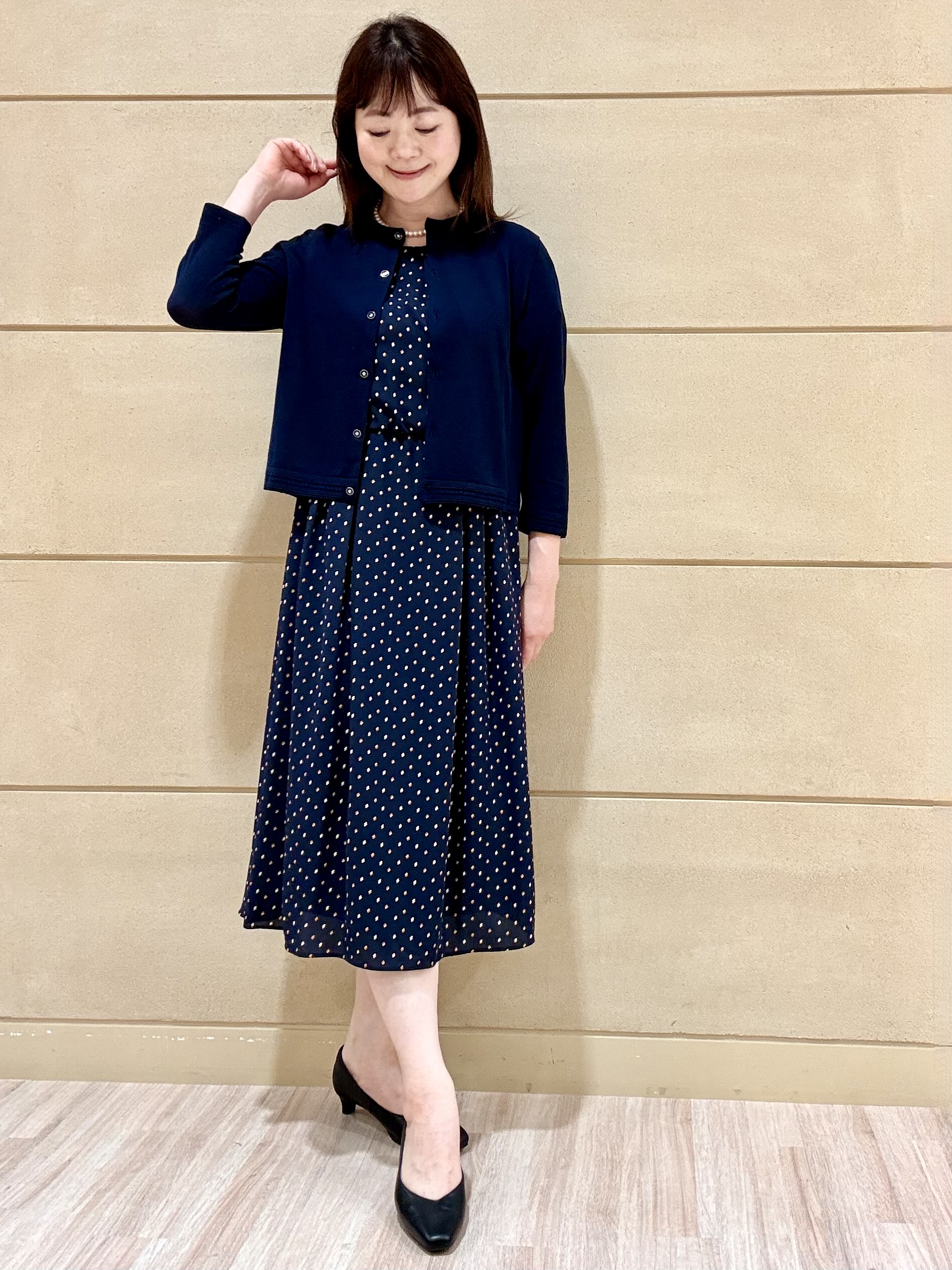 Marさんの「Reflect｜小紋柄ジョーゼットワンピース」を使ったコーディネート