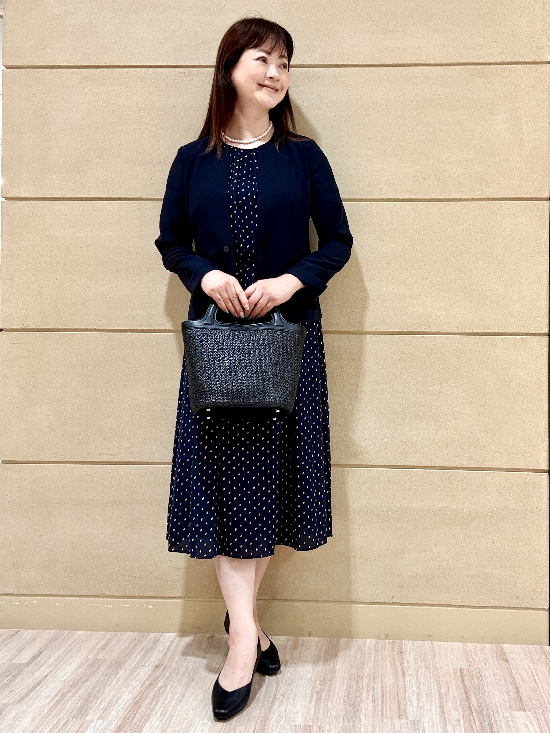 Marさんの「Reflect｜小紋柄ジョーゼットワンピース」を使ったコーディネート