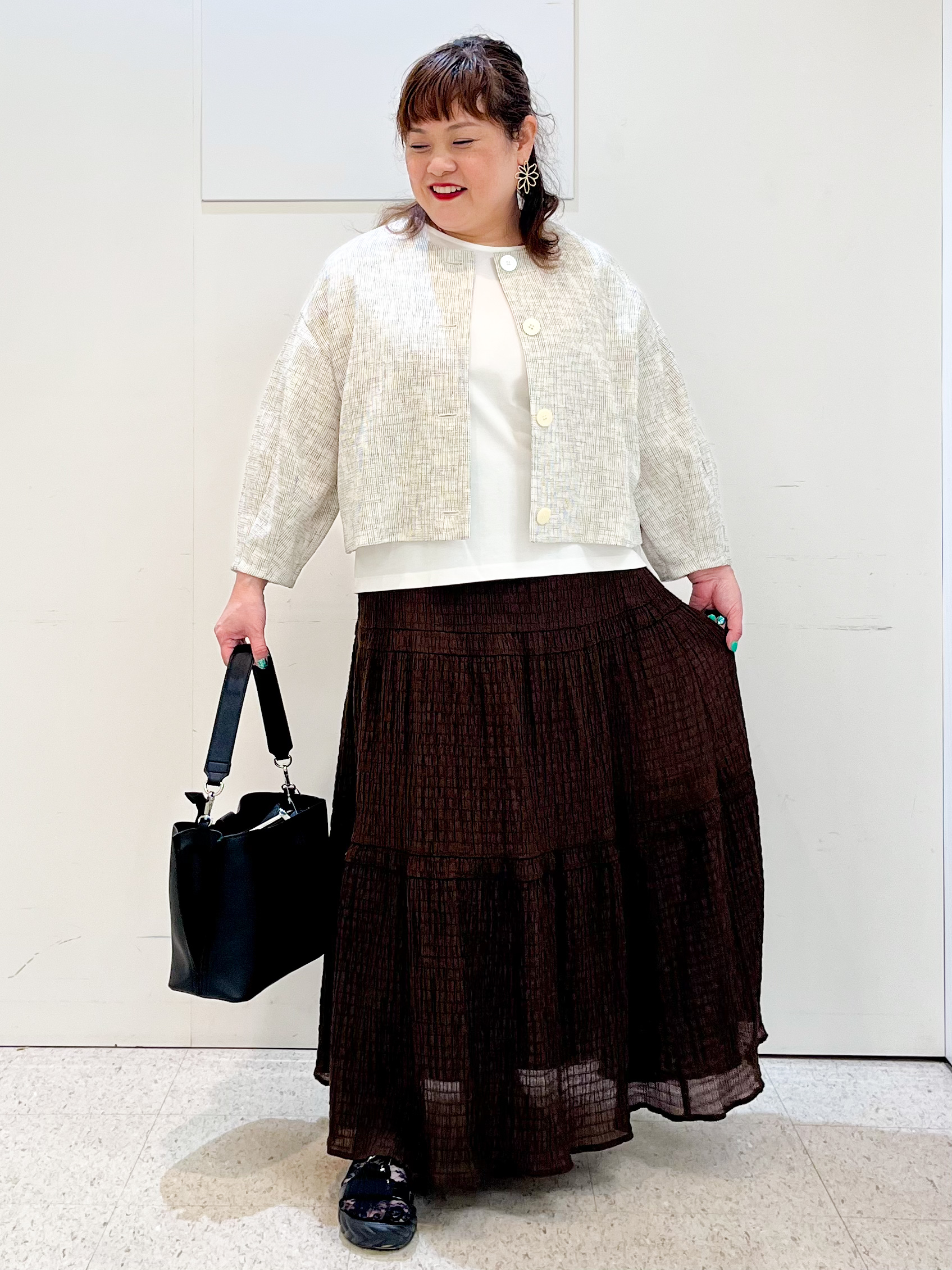 kimmyさんの「Reflect｜【UVカット／接触冷感／吸水速乾】チュールスリーブプルオーバー」を使ったコーディネート