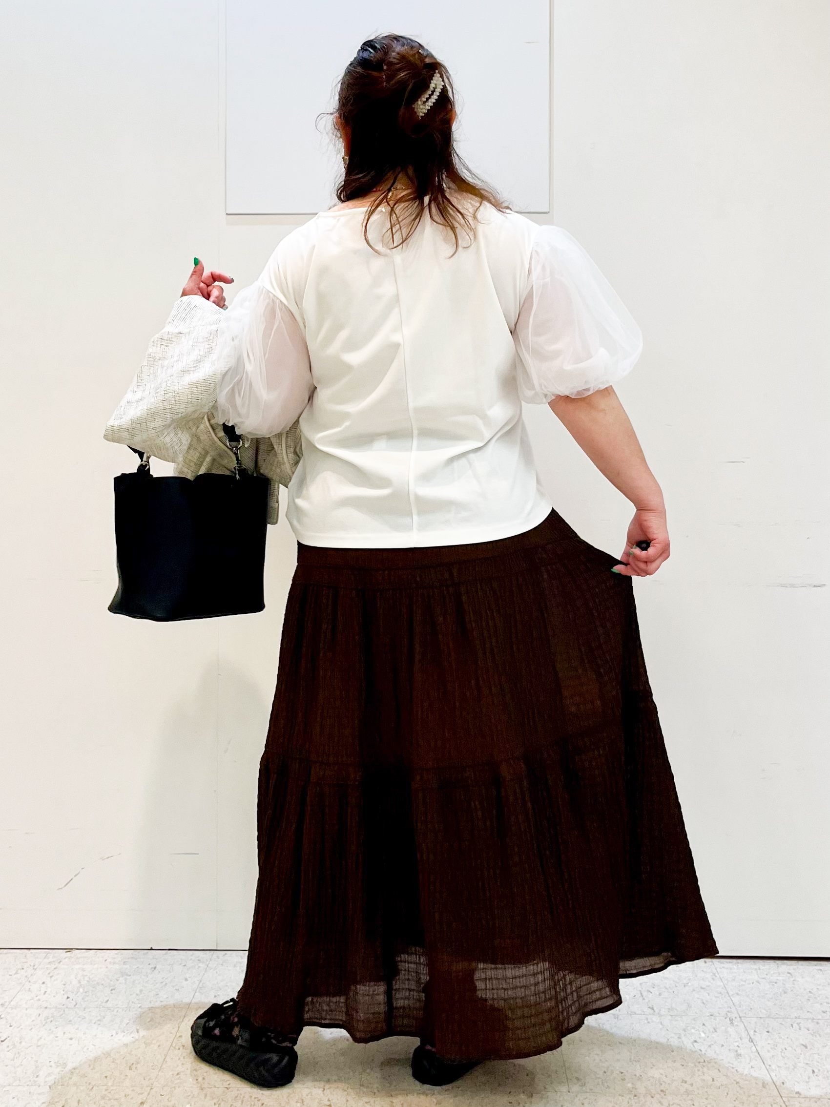 kimmyさんの「Reflect｜【UVカット／接触冷感／吸水速乾】チュールスリーブプルオーバー」を使ったコーディネート