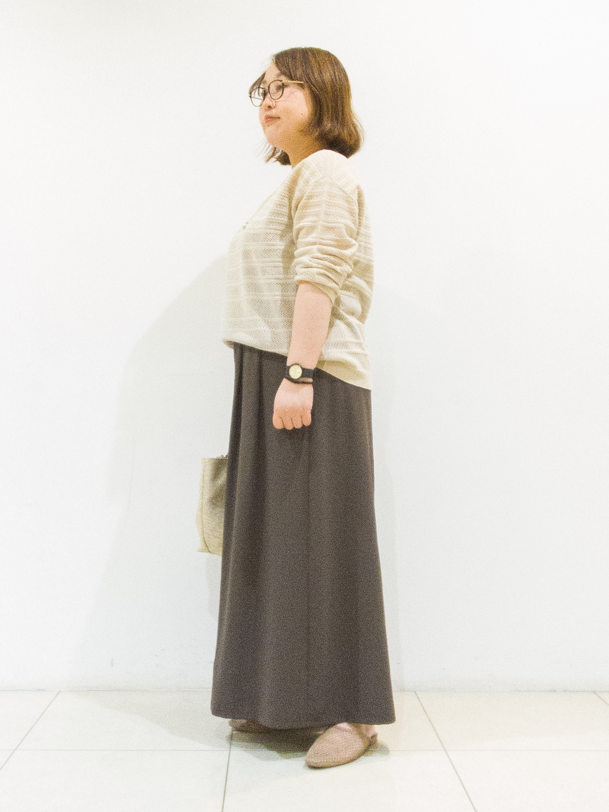 takedaさんの「UNTITLED｜メッシュ柄ボーダーニット」を使ったコーディネート