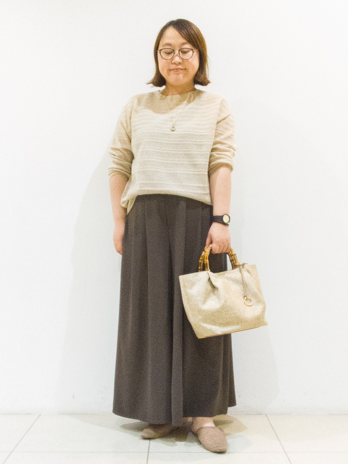 takedaさんの「UNTITLED｜メッシュ柄ボーダーニット」を使ったコーディネート