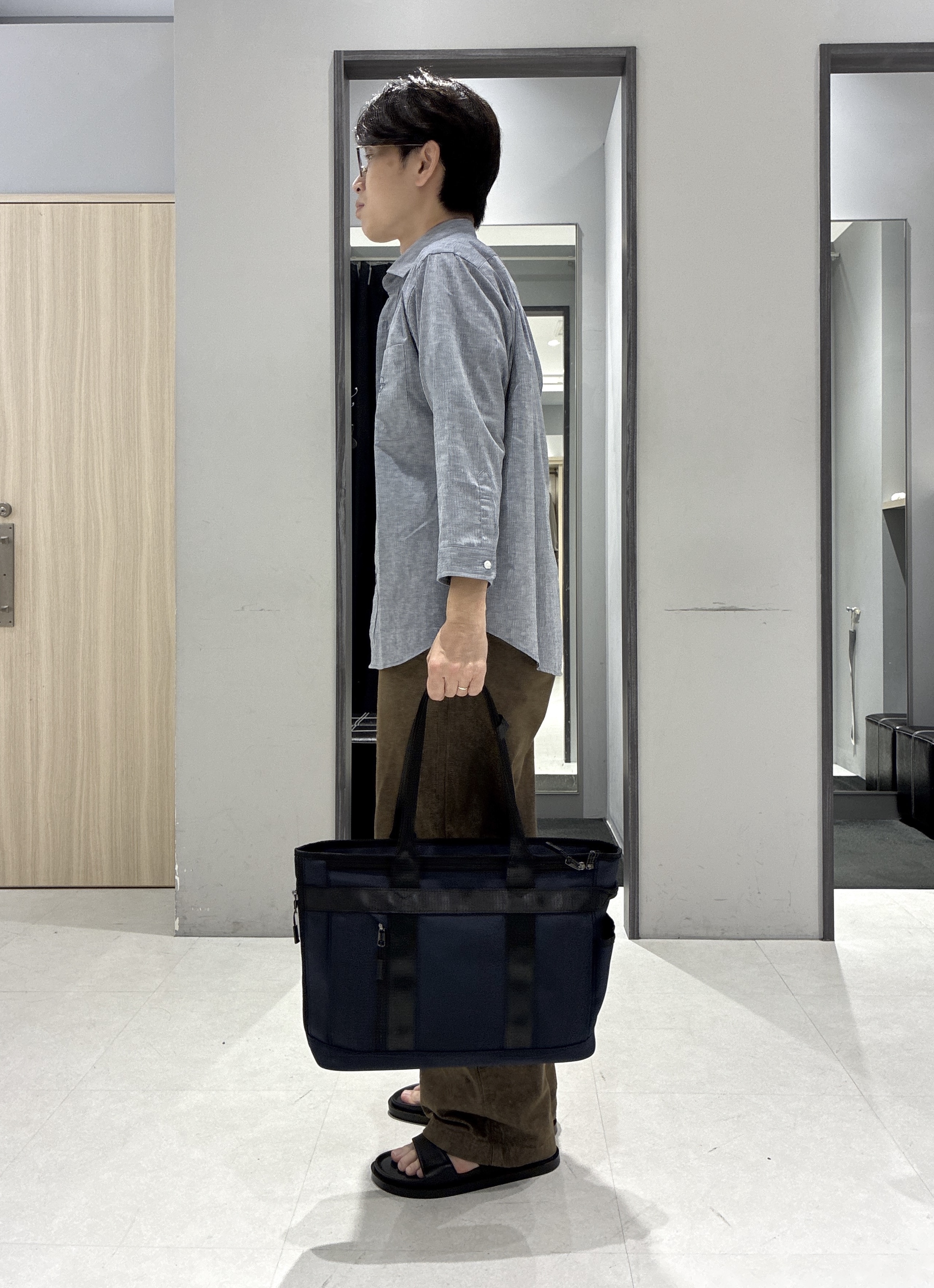 わいずみさんの「TAKEO KIKUCHI｜【接触冷感】ハイブリッド リネン 七分袖シャツ」を使ったコーディネート