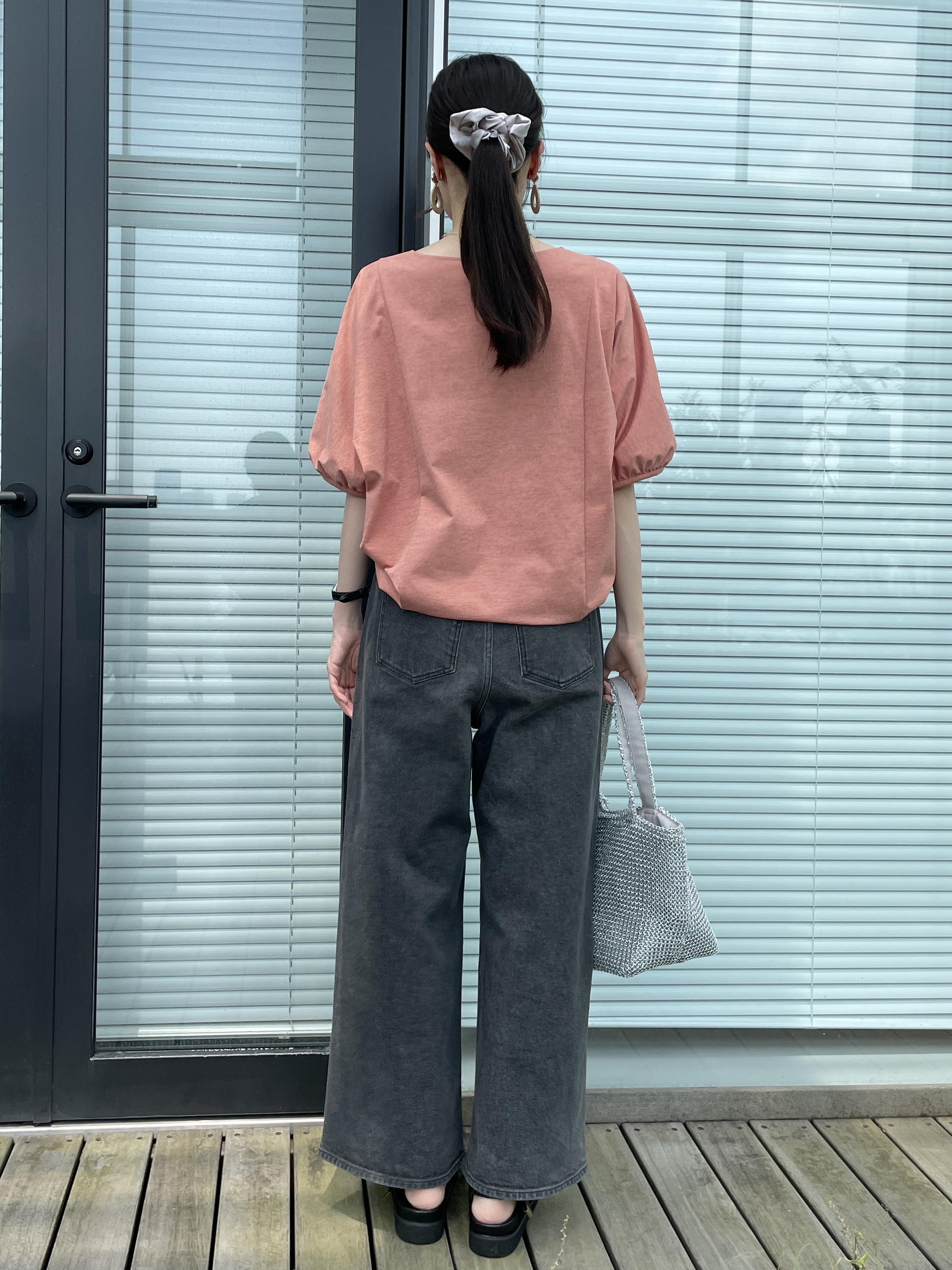Momoさんの「Reflect｜【UVカット／接触冷感／吸水速乾】ギャザースリーブカットソー」を使ったコーディネート