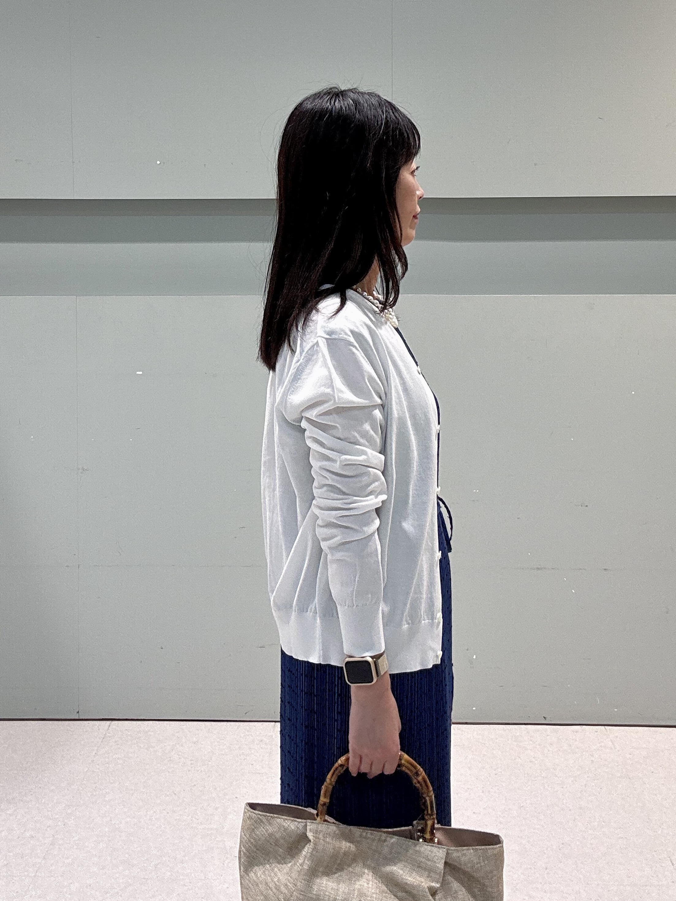 makiさんの「UNTITLED｜【9色展開/アンサンブル可】コットンクルーネックカーディガン」を使ったコーディネート