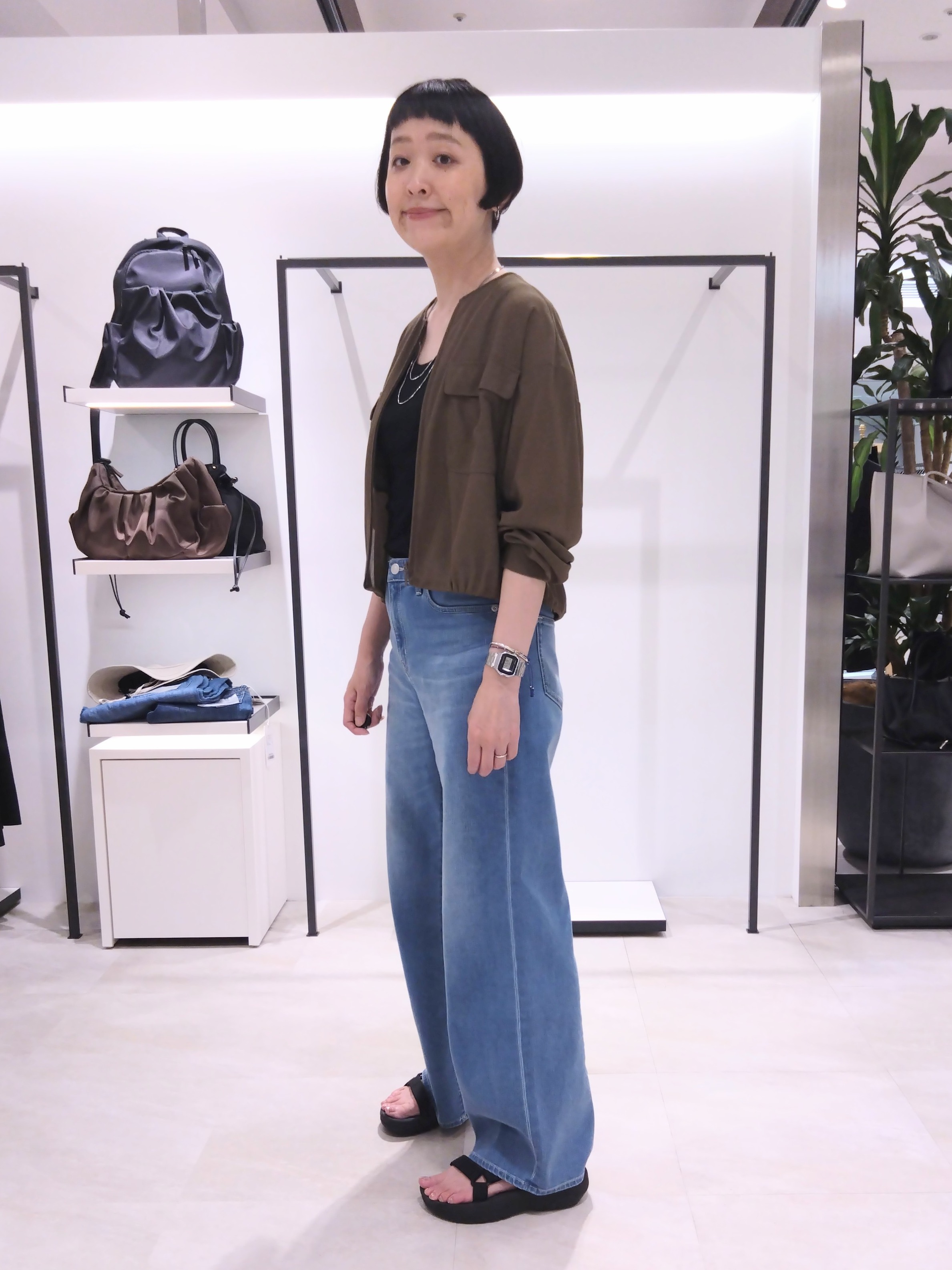 まちこさんの「UNTITLED｜【古畑星夏さん着用/洗える】シアーブルゾン」を使ったコーディネート