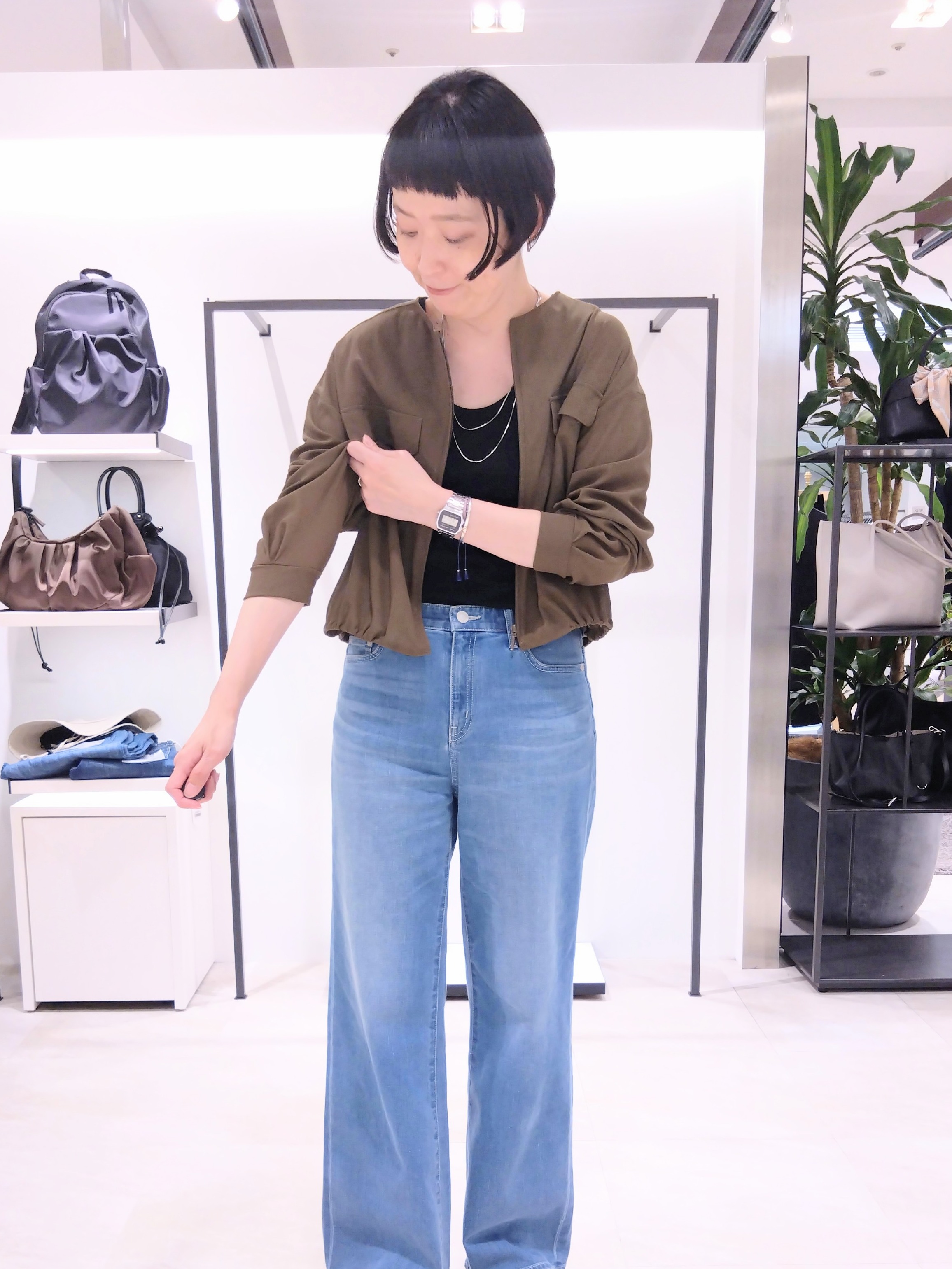 まちこさんの「UNTITLED｜【古畑星夏さん着用/洗える】シアーブルゾン」を使ったコーディネート