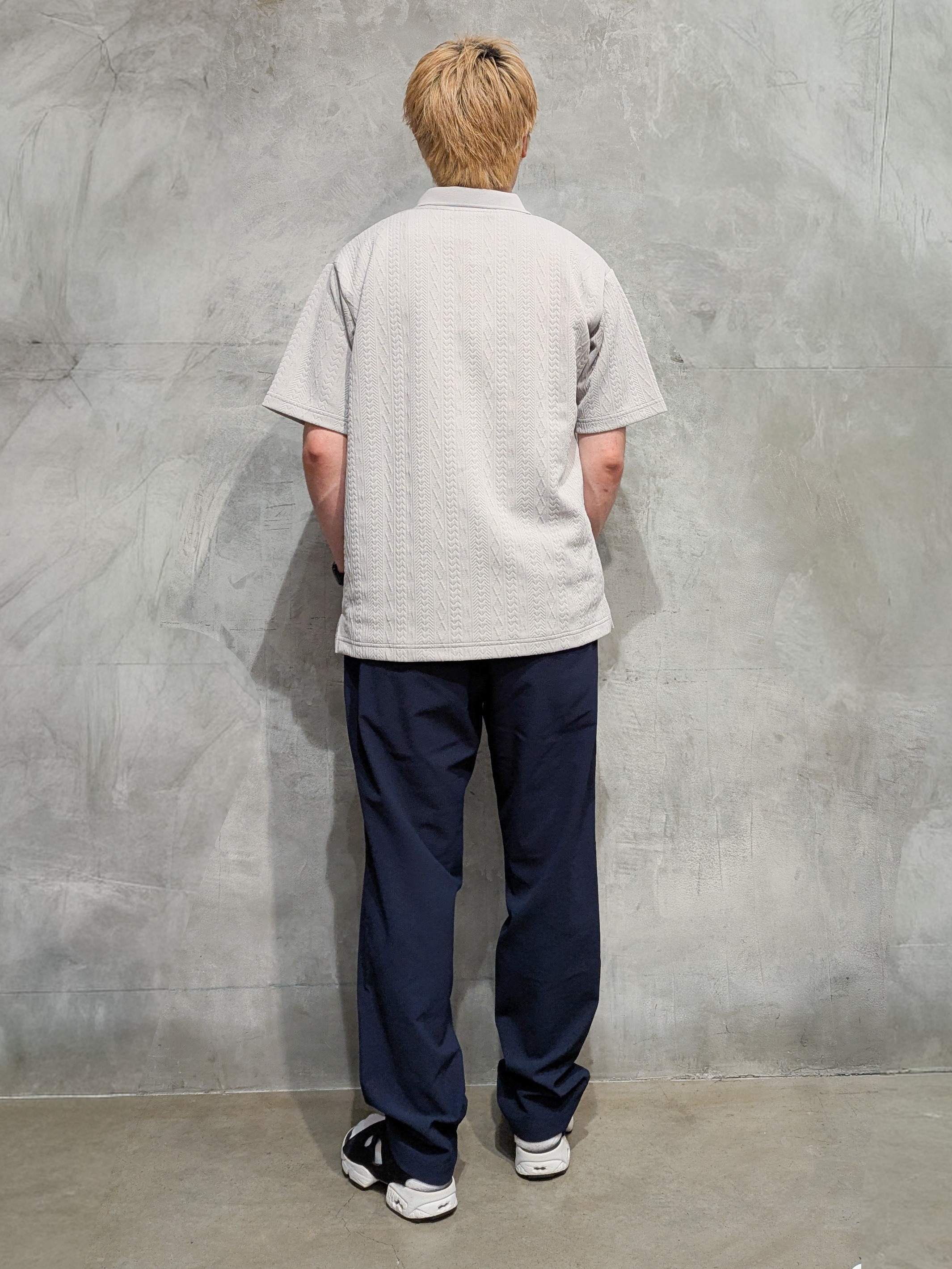 daiさんの「THE SHOP TK｜【シンプルすぎない大人の表情】ケーブルフクレポロシャツ 吸水速乾/UVケア/洗濯機OK」を使ったコーディネート