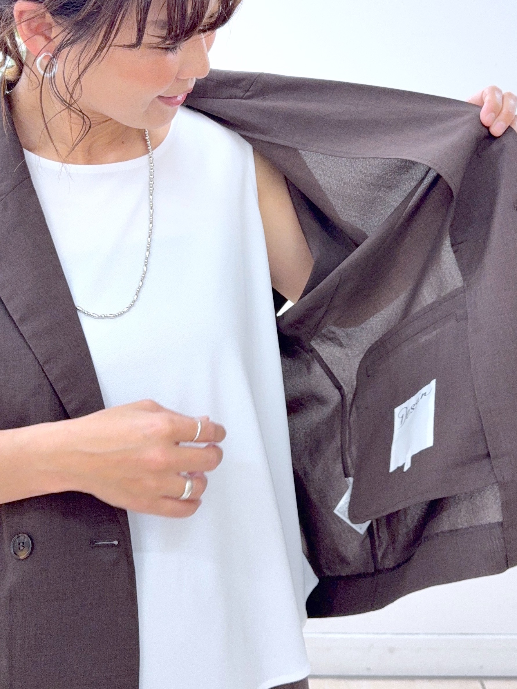 Osawaさんの「Dessin｜【接触冷感/セットアップ可】ハーフスリーブジャケット」を使ったコーディネート
