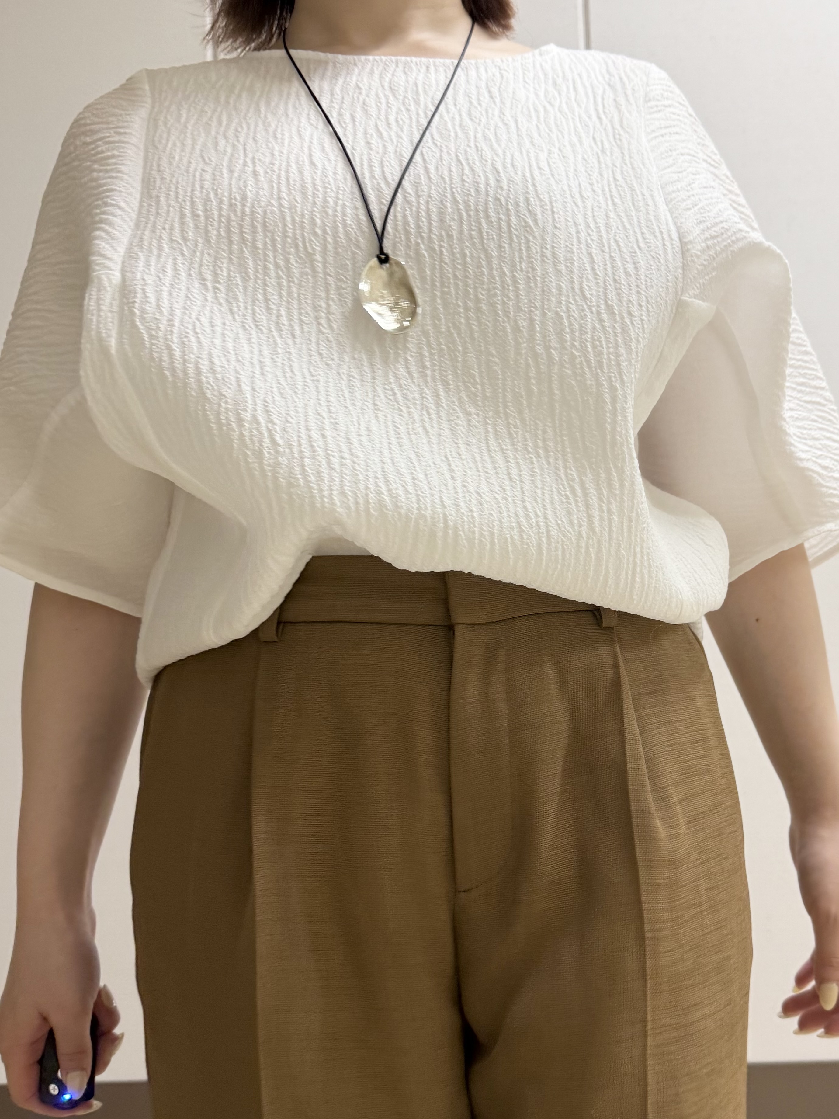 Rikoさんの「INDIVI｜【華奢見え】ジャカード ドルマントップス」を使ったコーディネート