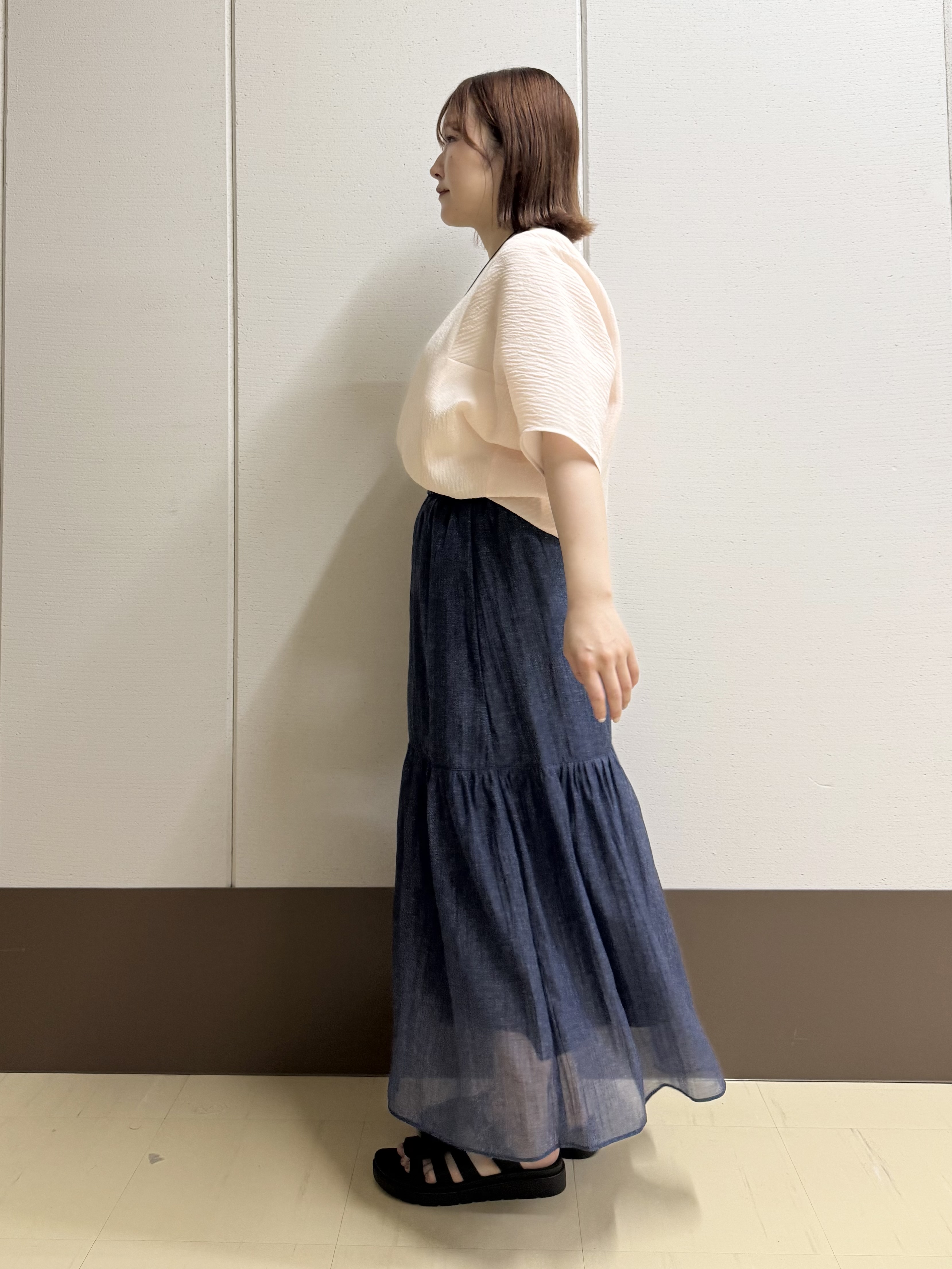 Rikoさんの「INDIVI｜【華奢見え】ジャカード ドルマントップス」を使ったコーディネート